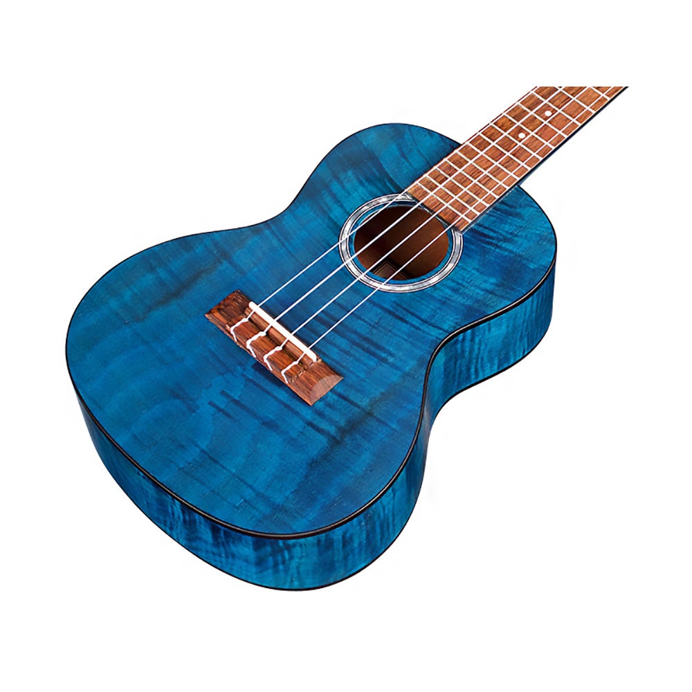 Cordoba 15CFM Flamed Mahogany Concert Uke Ukulele, Pau Ferro Fretboard, Sapphire Blue