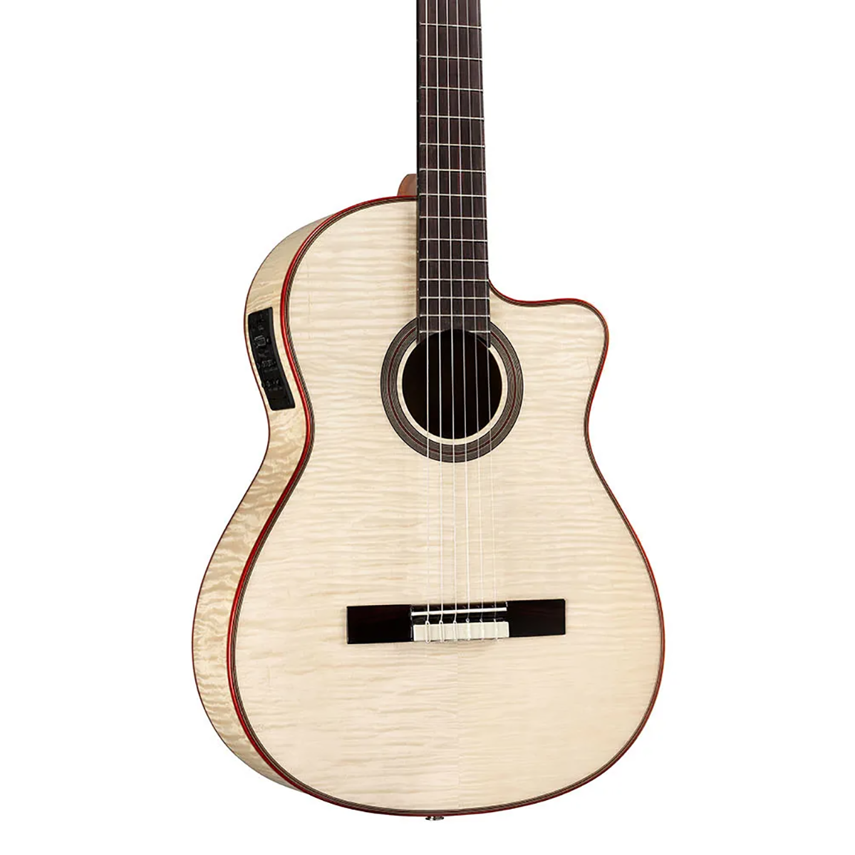 Cordoba Fusion 12 Exotic Top Acoustic-Electric Guitar, Solid Spruce & Flamed Maple, White Sands