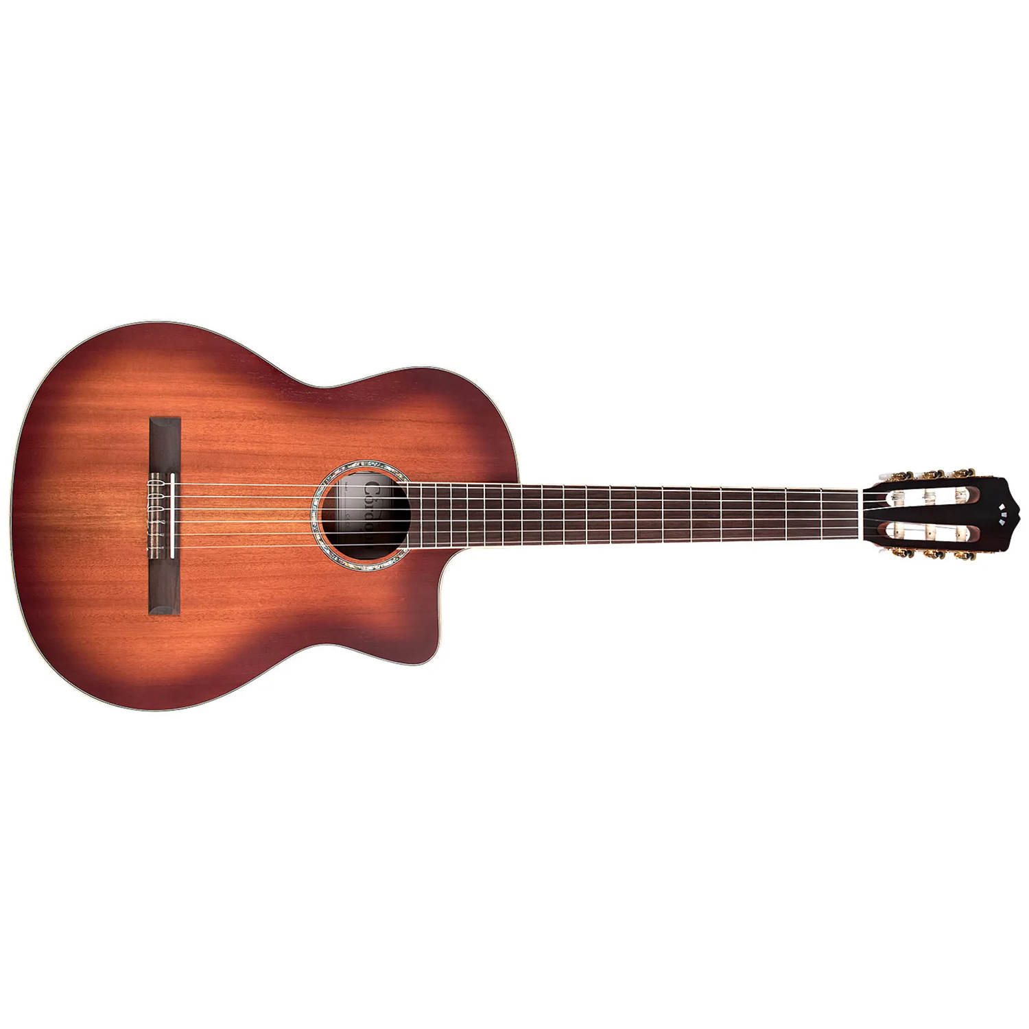 Cordoba Iberia C4-CE Nylon-String Acoustic-Electric Guitar, Solid African Mahogany, Edge Burst