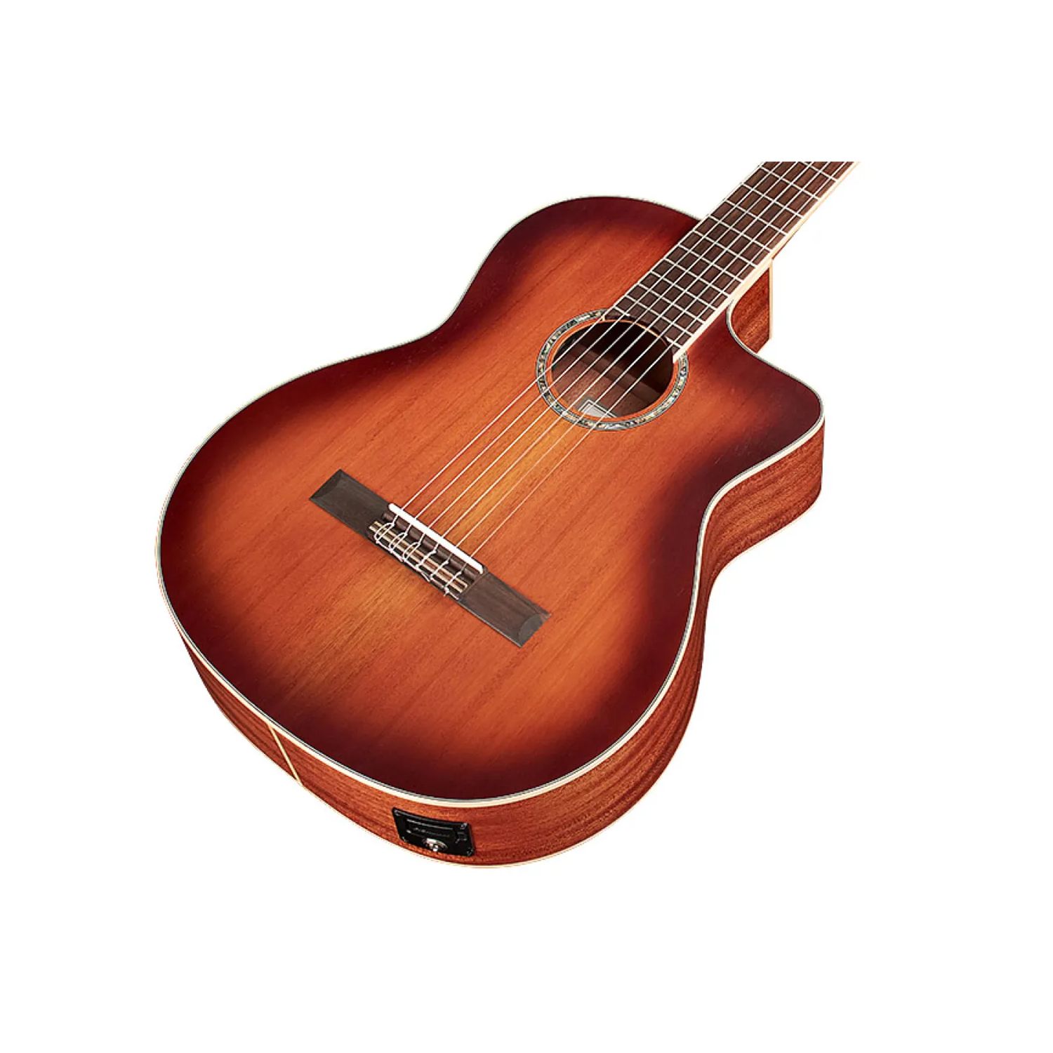 Cordoba Iberia C4-CE Nylon-String Acoustic-Electric Guitar, Solid African Mahogany, Edge Burst