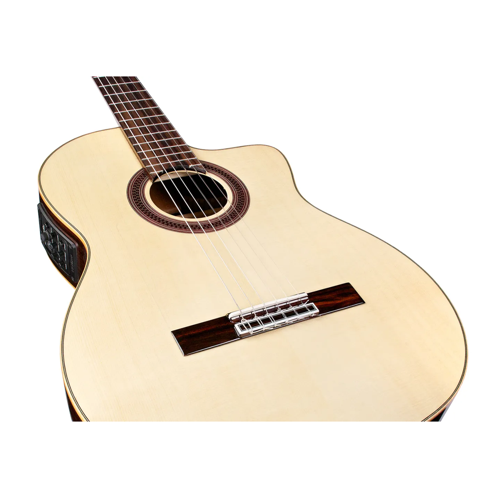 Cordoba Iberia GK Studio Negra Classical Nylon-String Acoustic-Electric Guitar, European Spruce Top, Natural