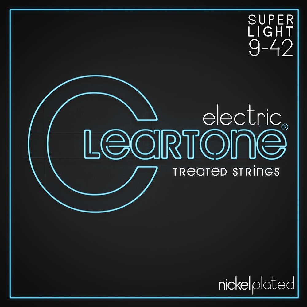 Cleartone 9409 Electric Guitar Strings, Nickel Plated Steel, Coated, Super Light (9-42)