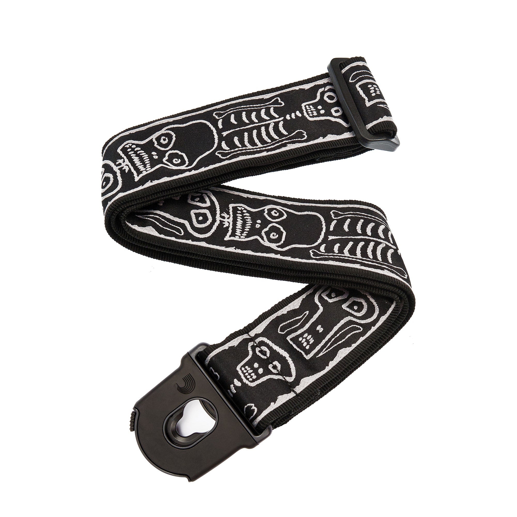 Planet Waves 50PLJS01 Planet Lock Joe Satriani 50mm Skull 'N Bones Guitar Strap with Locking System