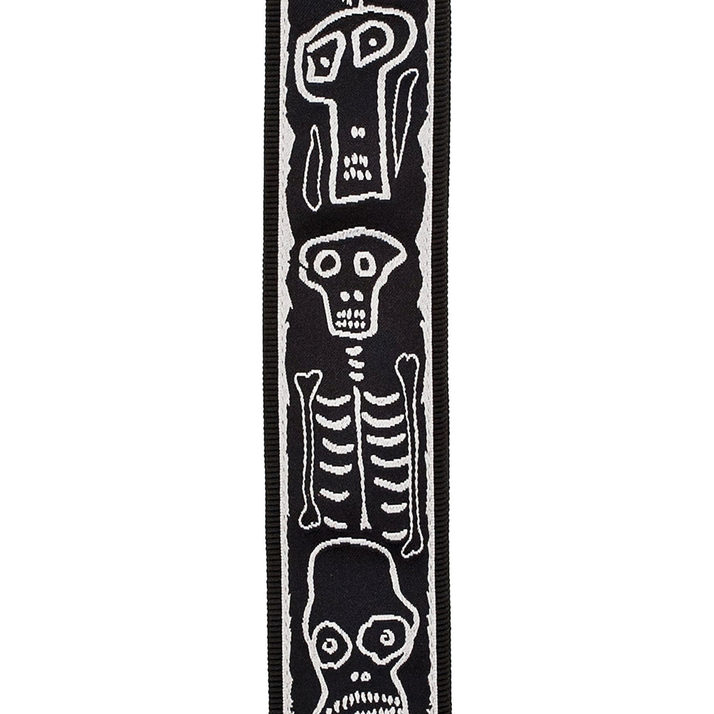 Planet Waves 50PLJS01 Planet Lock Joe Satriani 50mm Skull 'N Bones Guitar Strap with Locking System