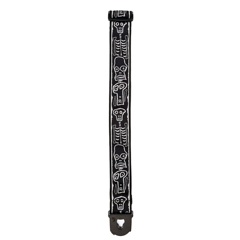 Planet Waves 50PLJS01 Planet Lock Joe Satriani 50mm Skull 'N Bones Guitar Strap with Locking System