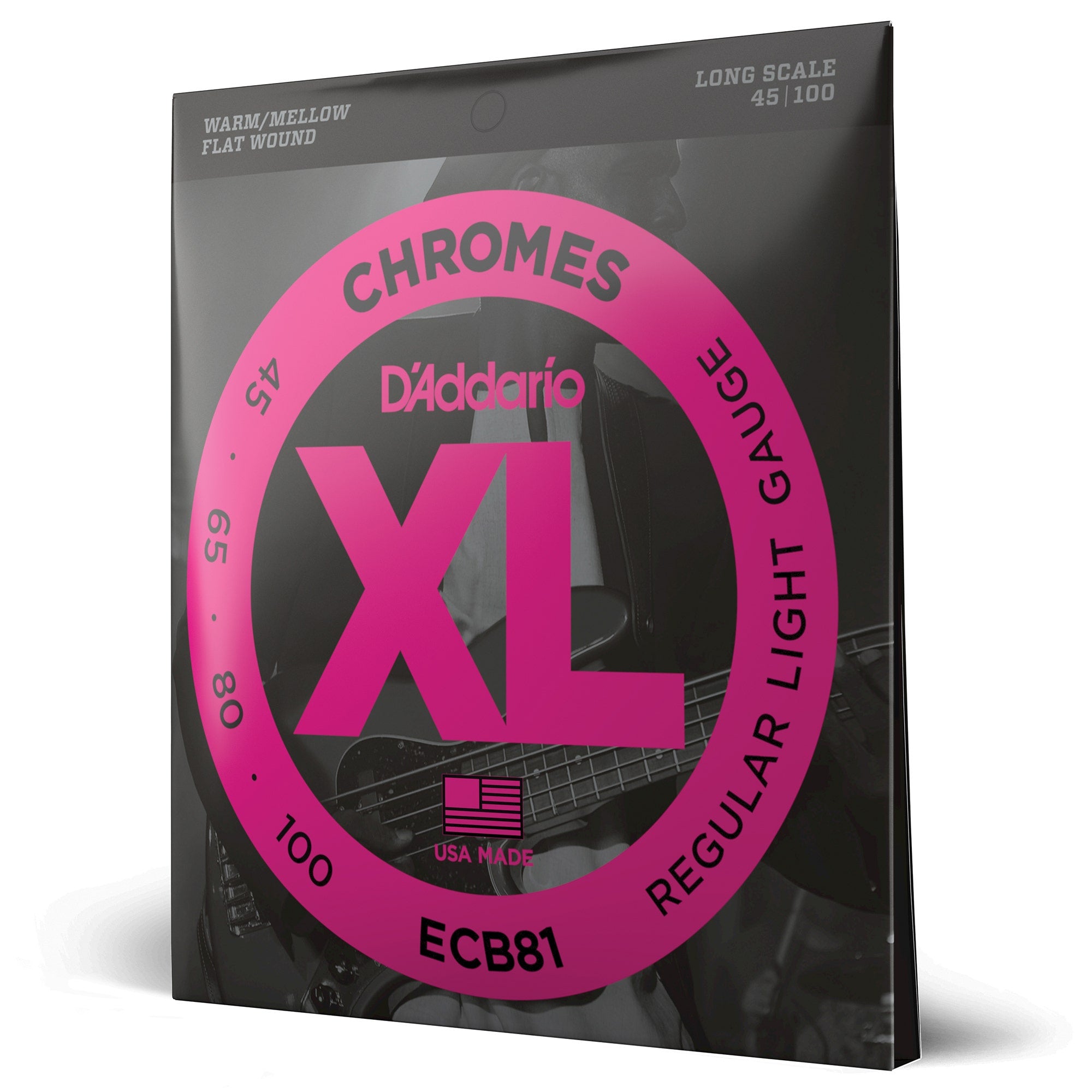 D'Addario ECB81 Chromes Bass Strings Light 45-100 Long Scale