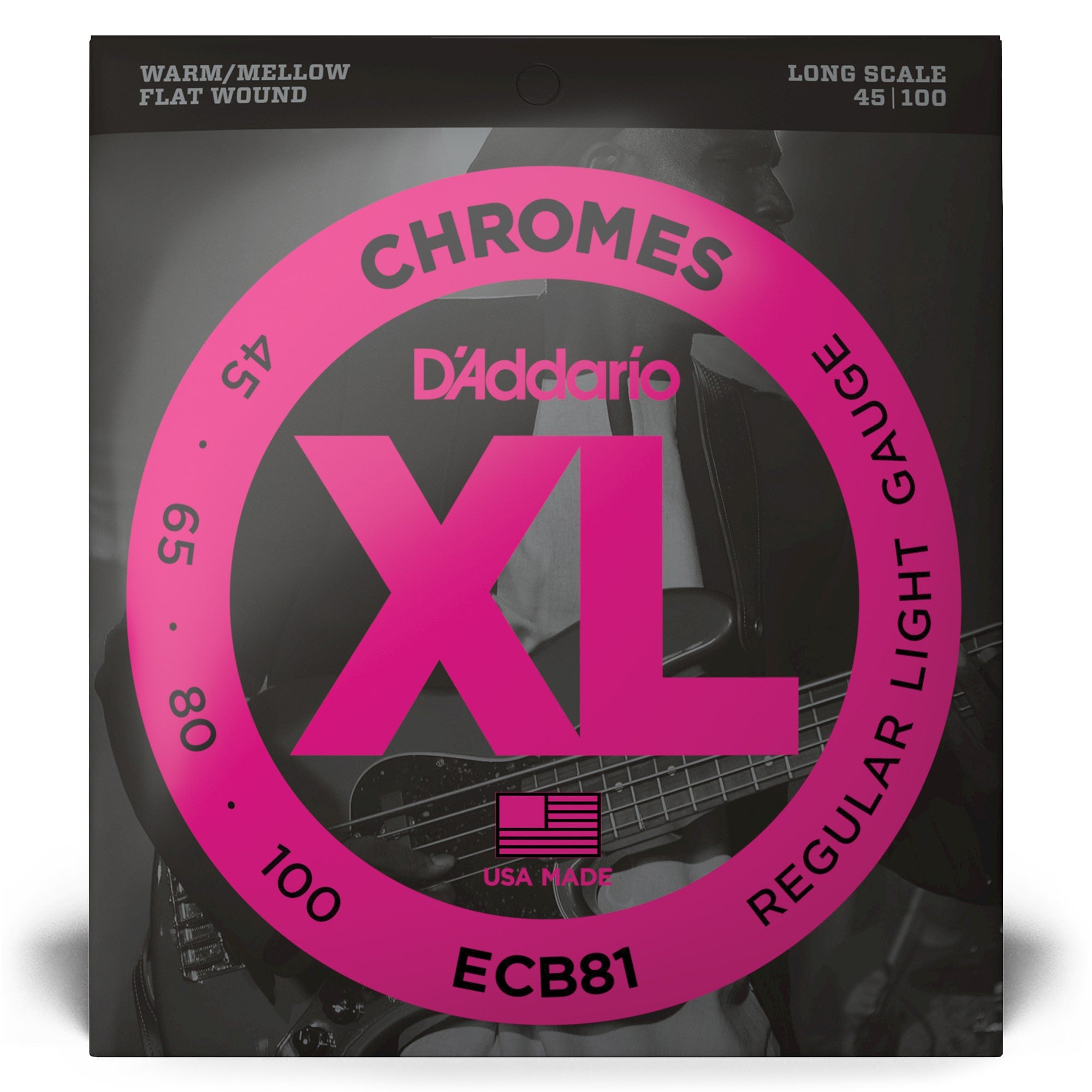 D'Addario ECB81 Chromes Bass Strings Light 45-100 Long Scale