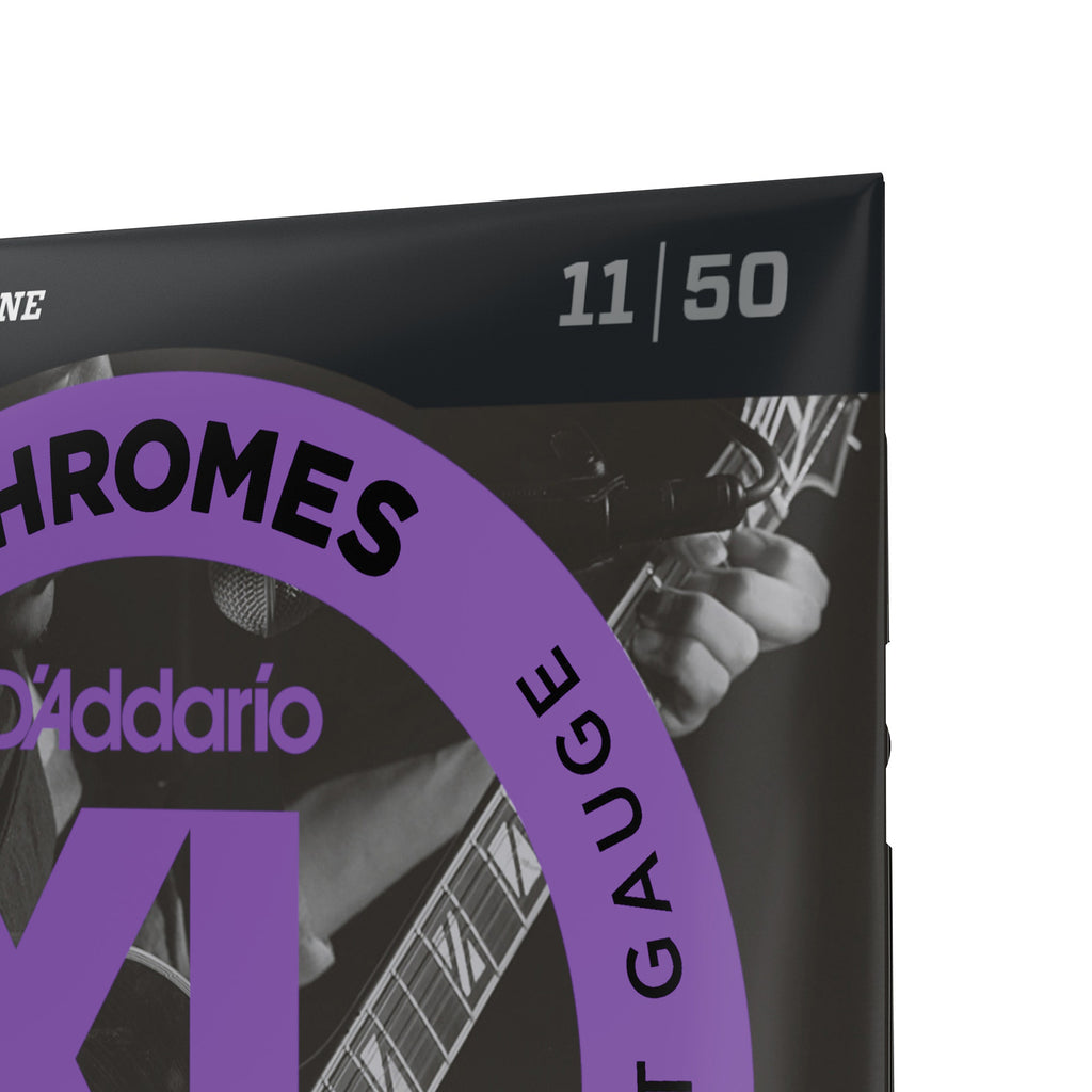 D'Addario ECG24 Chromes Flat Wound Jazz Light Electric Guitar Strings (11-50)