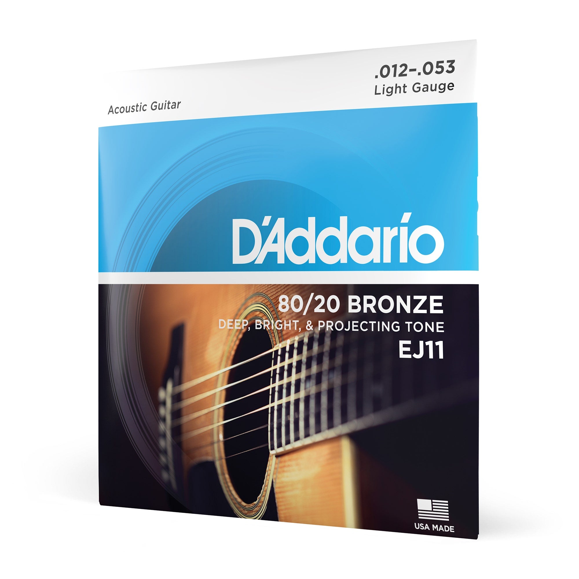 D'Addario EJ11 Bronze Light Acoustic Guitar Strings (12-53)