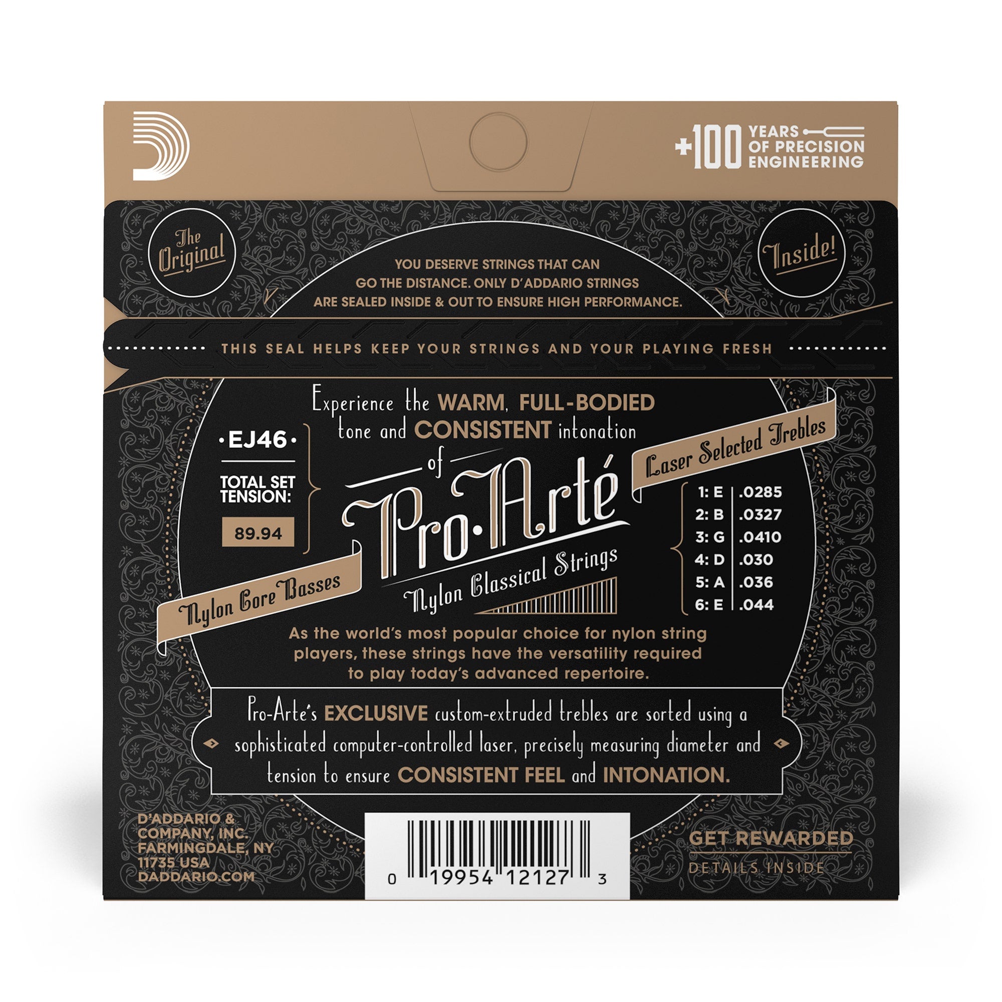 D'Addario EJ46 Pro-Arté Nylon Hard Tension Classical Guitar Strings (29-44)
