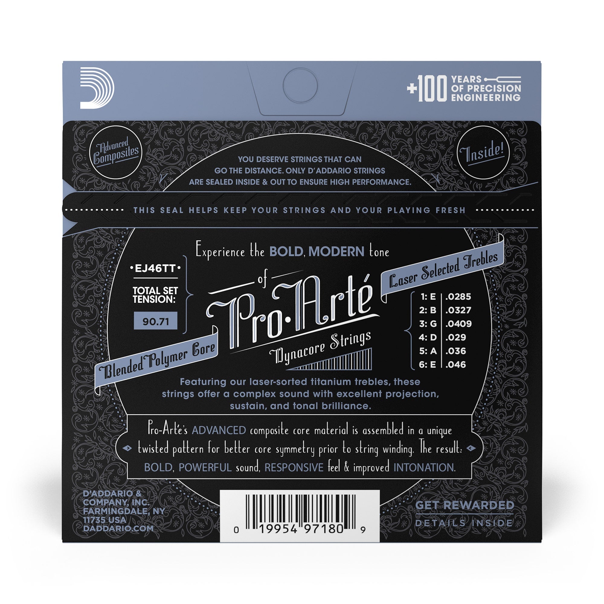 D'Addario EJ46TT Pro-Arté Dynacore Titanium Trebles Hard Tension Classical Guitar Strings
