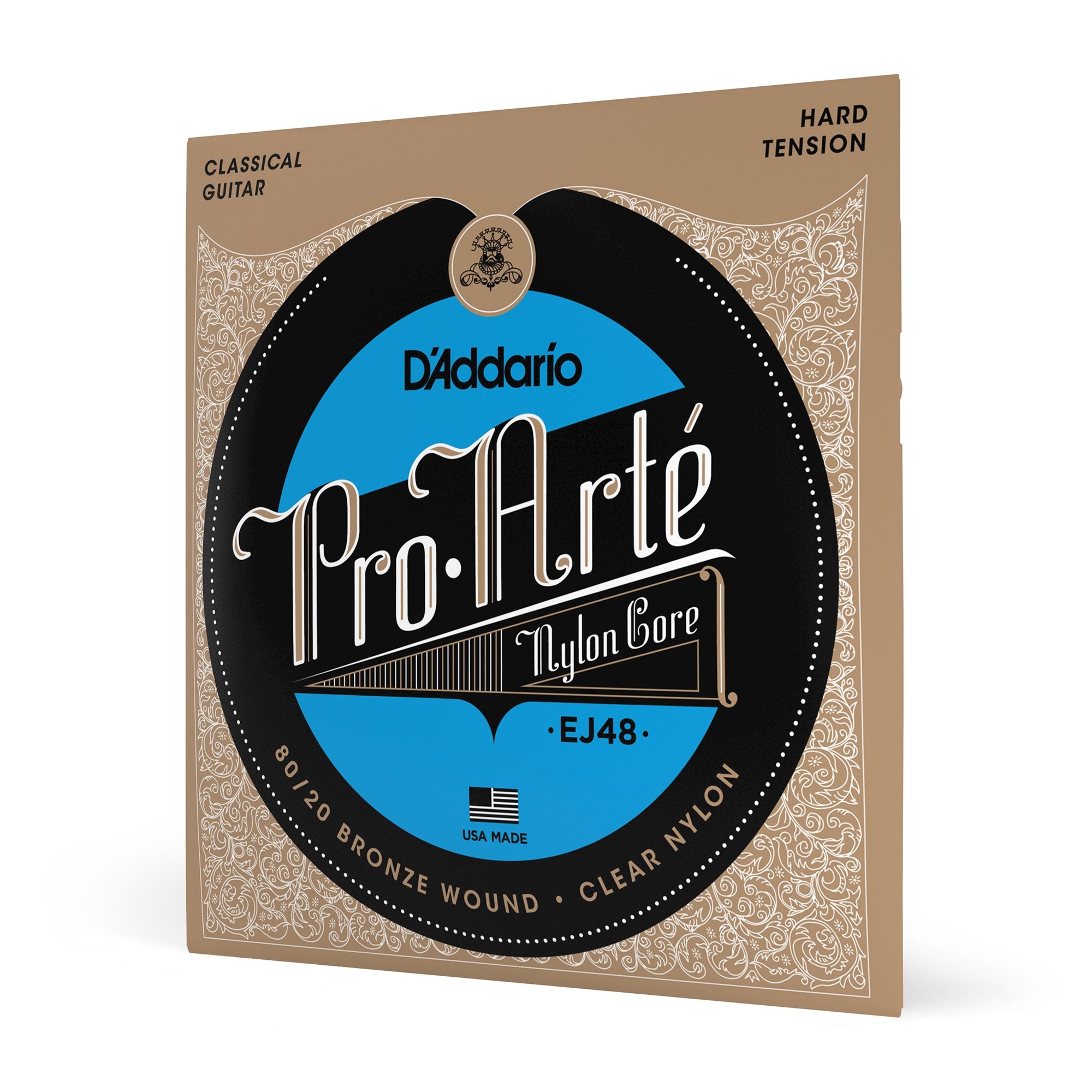D'Addario EJ48 Pro-Arte 80/20 Bronze Classical Guitar Strings, Hard Tension