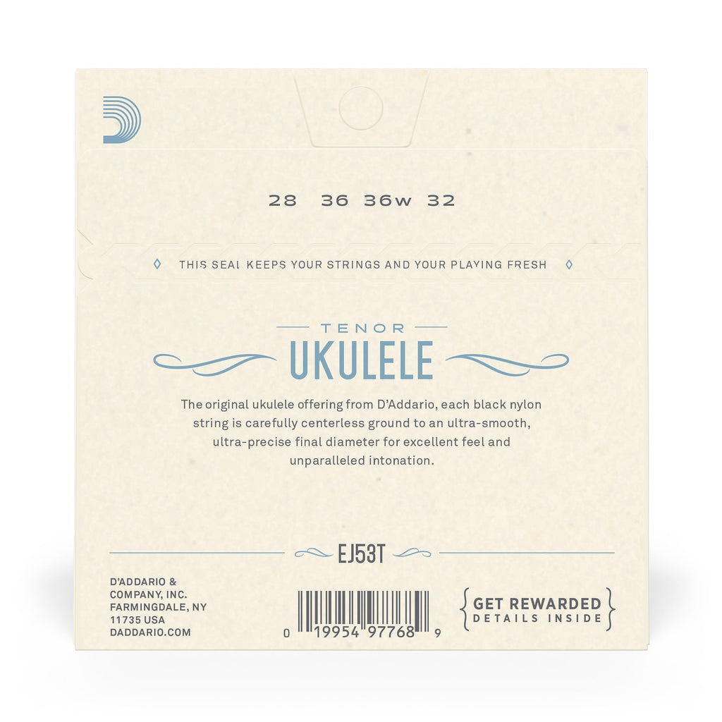 D'Addario EJ53T Pro-Arté Rectified Ukulele Strings, Tenor
