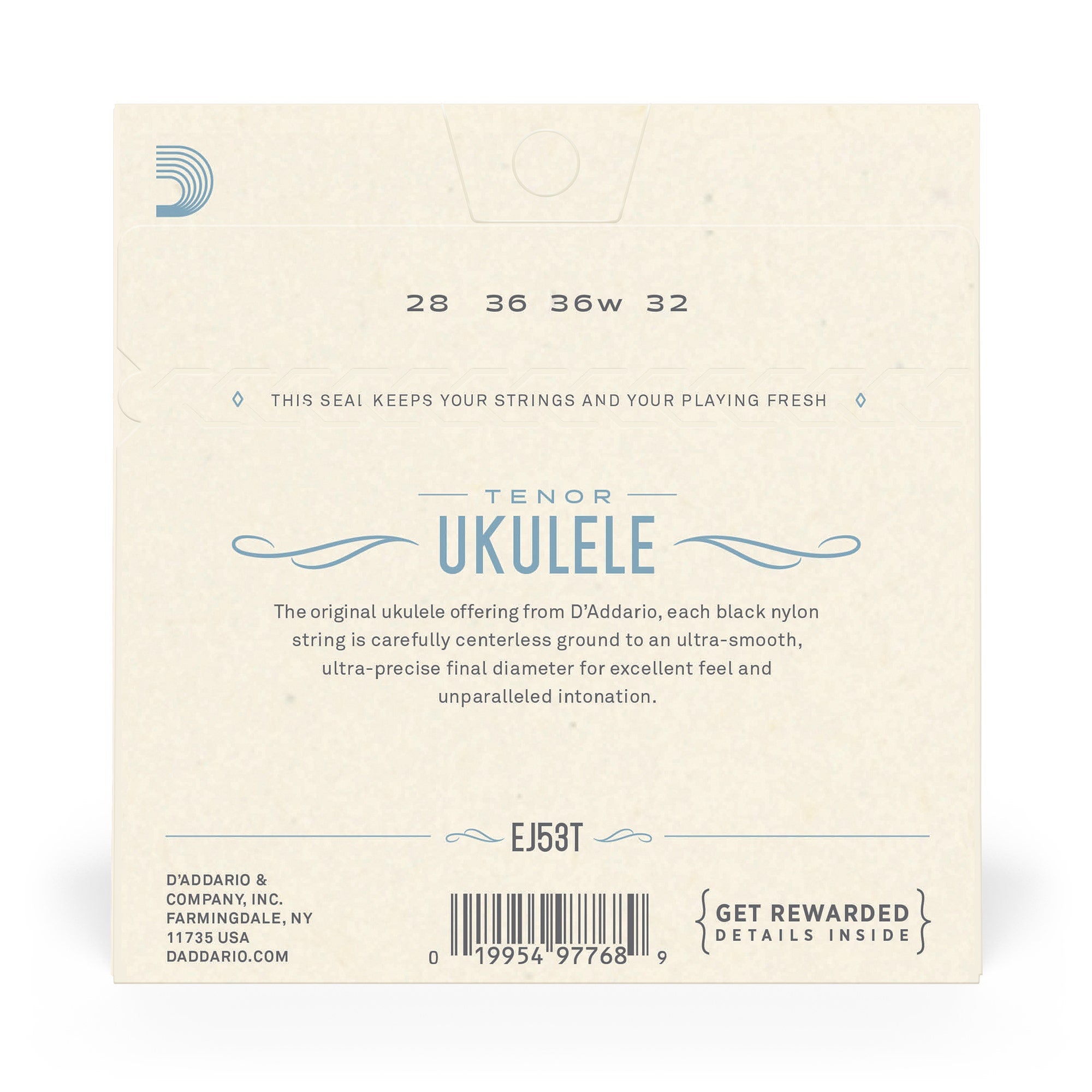 D'Addario EJ53T Pro-Arté Rectified Ukulele Strings, Tenor
