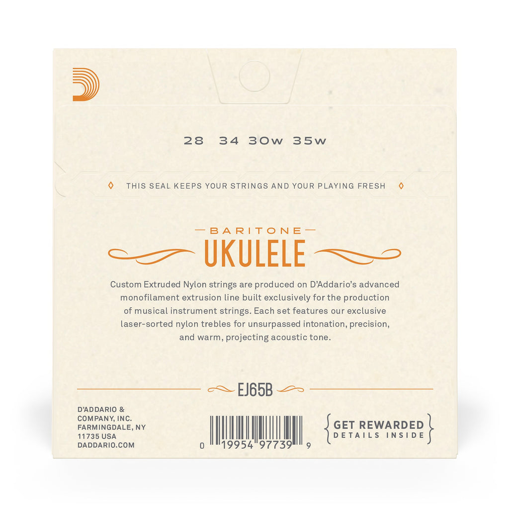 D'Addario EJ65B Pro-Arté Custom Extruded Baritone Ukulele Strings