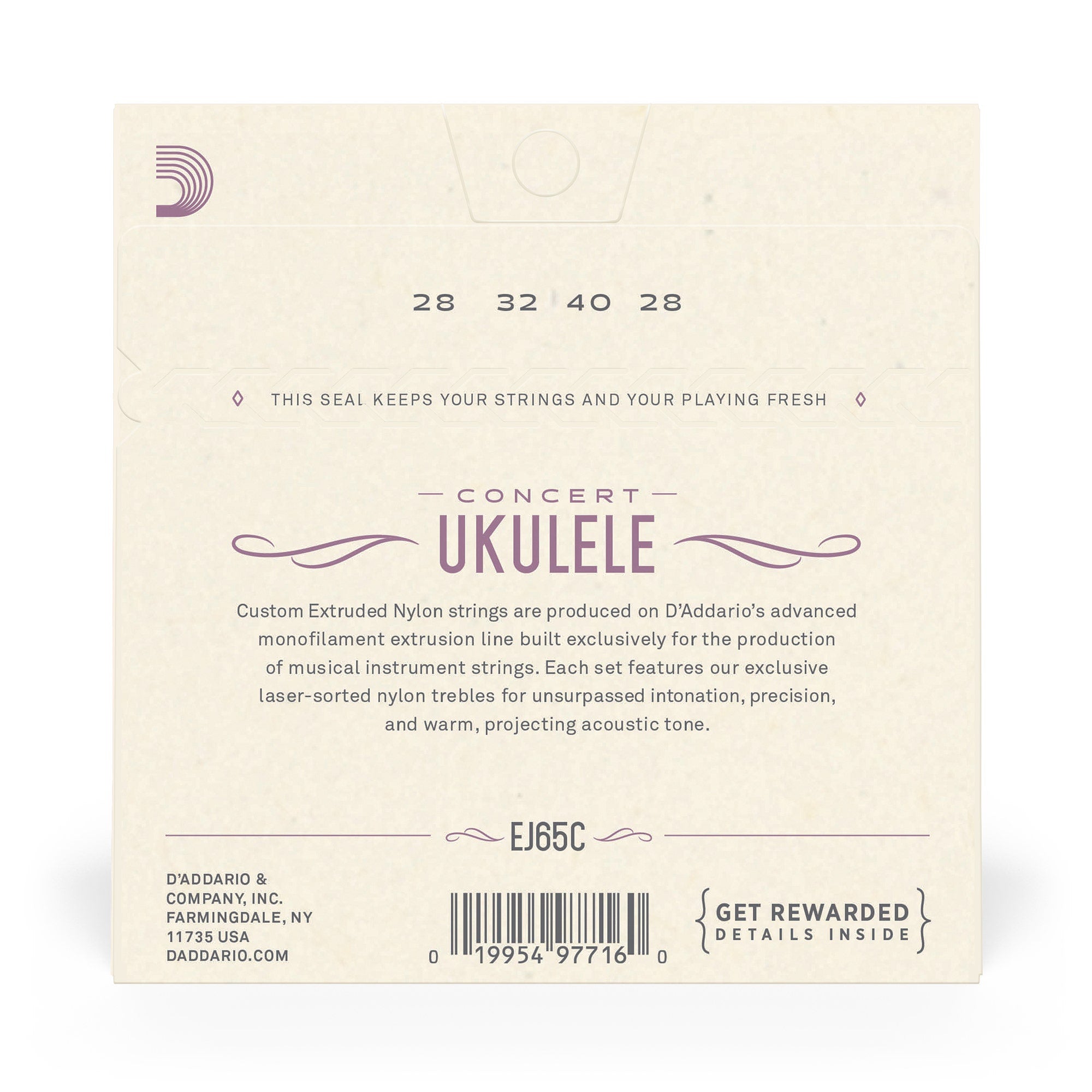 D'Addario EJ65C ProArte Custom Extruded Clear Nylon Concert Ukulele Strings 12-Pack