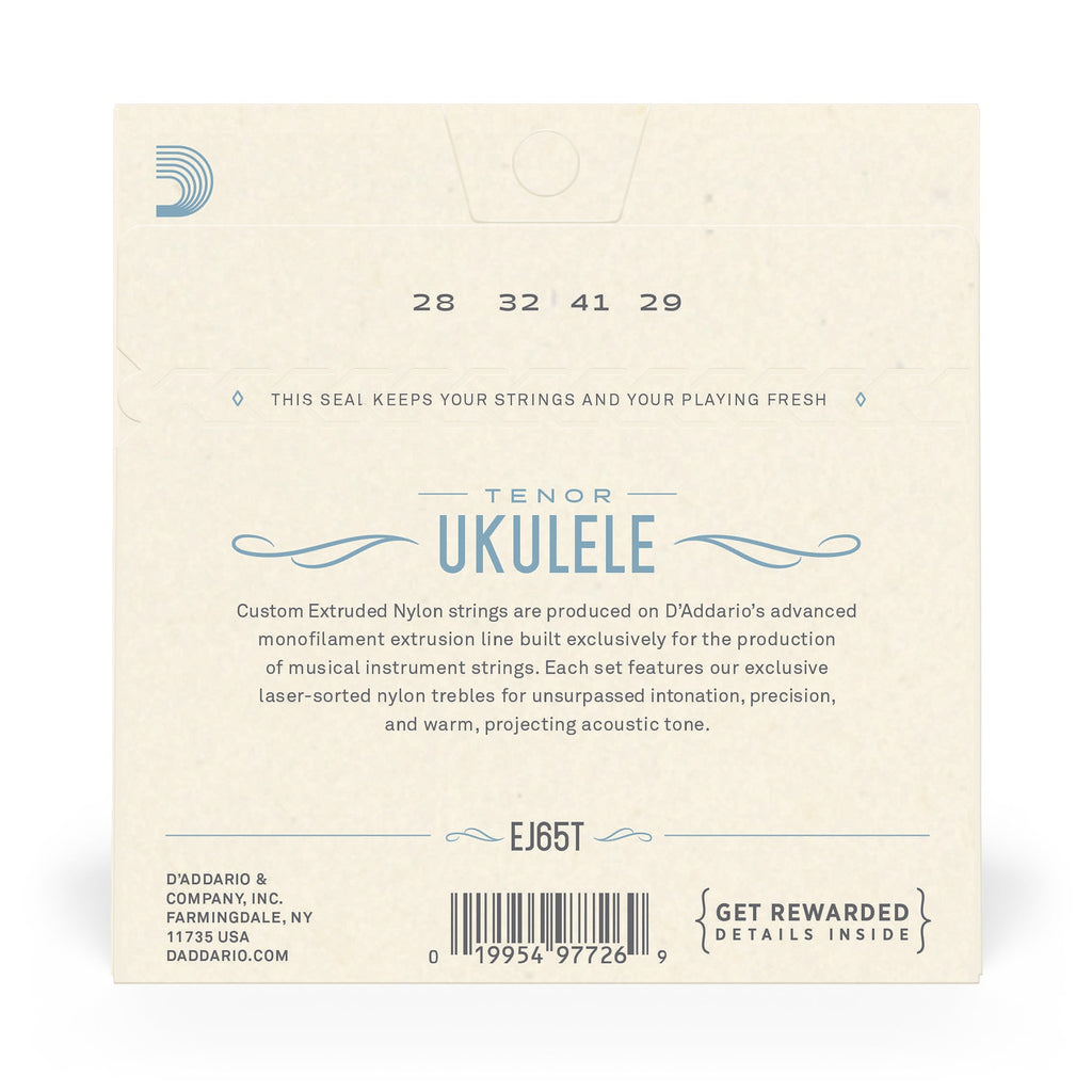 D'Addario EJ65T Pro-Arte Custom Extruded Tenor Nylon Ukulele Strings