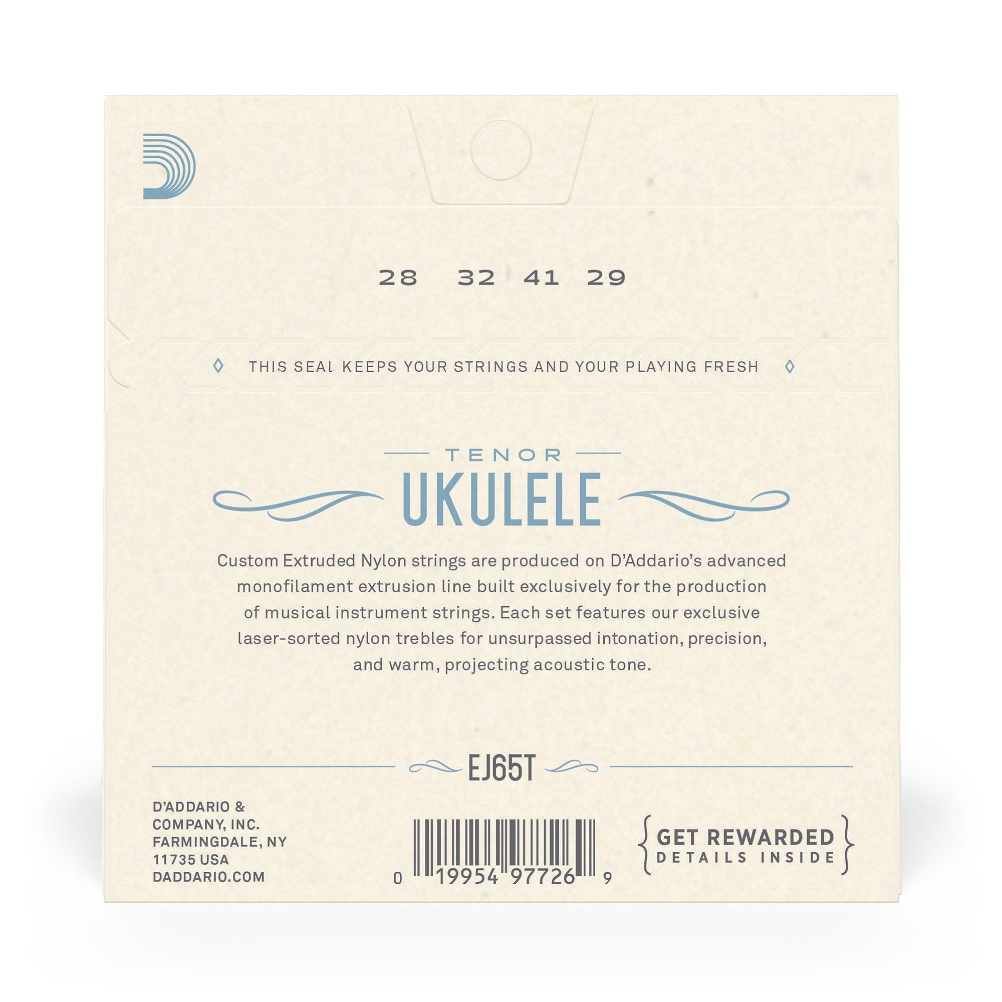 D'Addario EJ65T Pro-Arte Custom Extruded Tenor Nylon Ukulele Strings