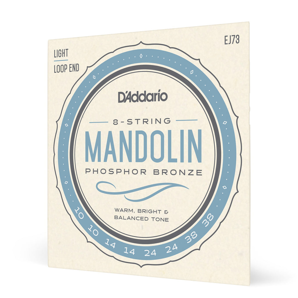 D'Addario EJ73 Phosphor Bronze Mandolin Strings, Light Gauge, 10-38