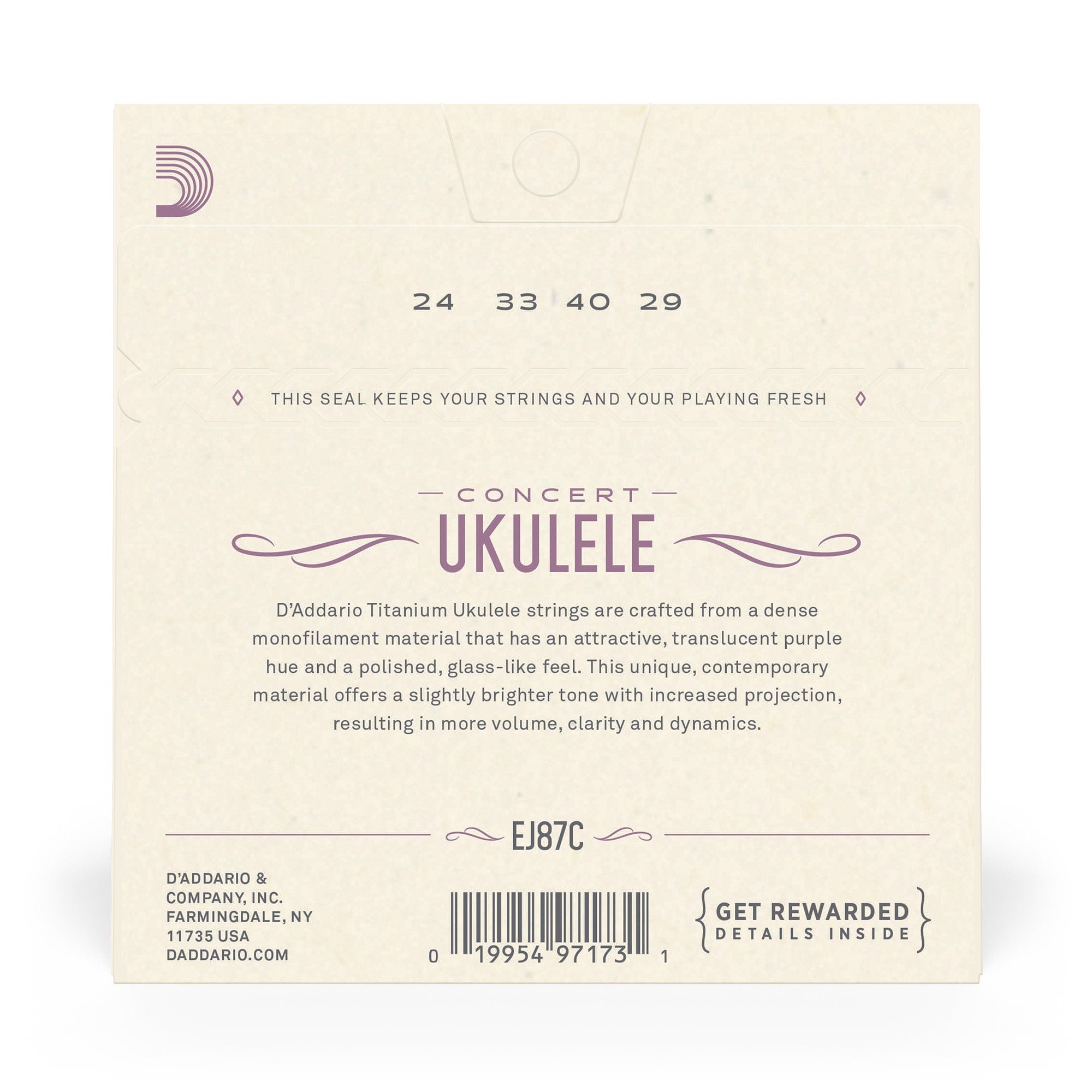 D'Addario EJ87C Titanium Concert Ukulele Strings