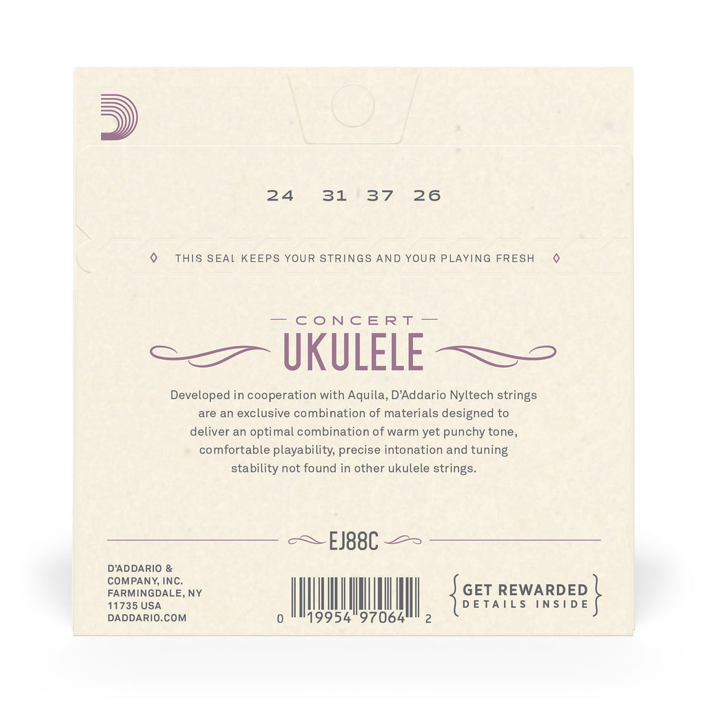 D'Addario EJ88C Nyltech Concert Ukulele Strings