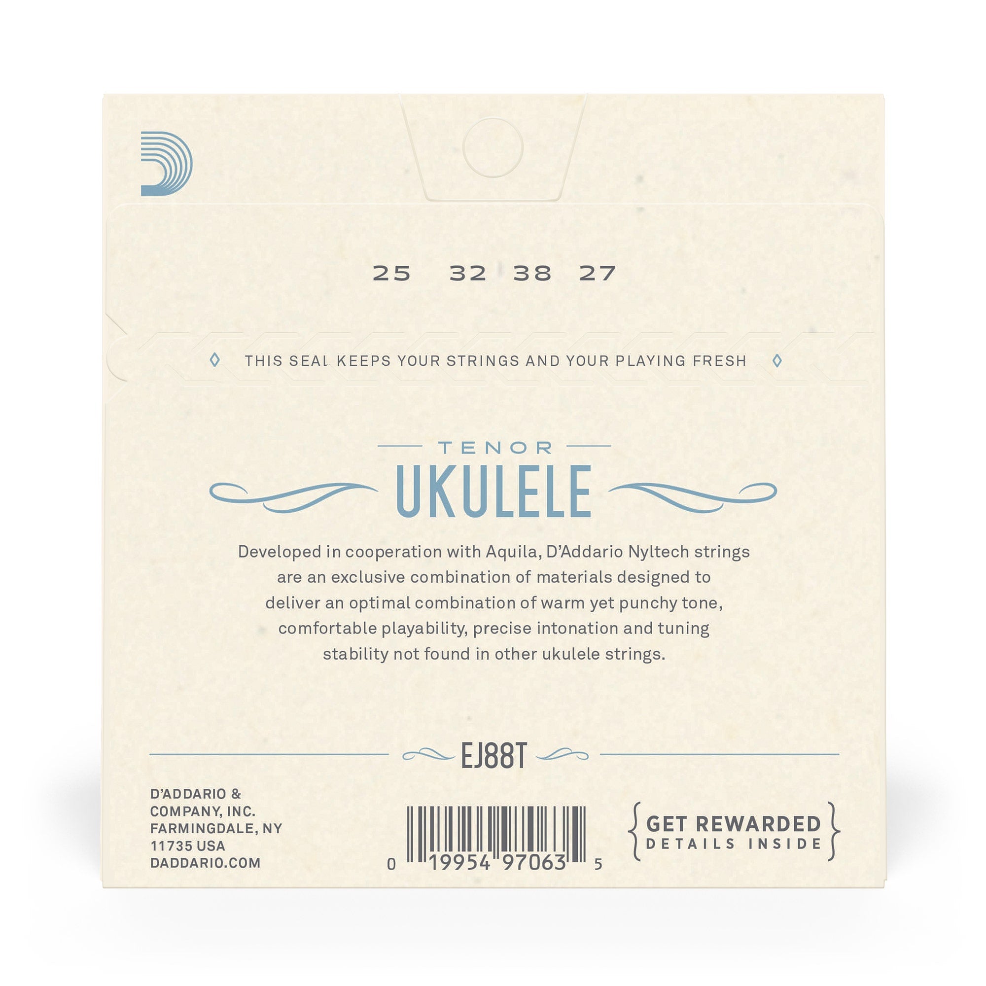 D'Addario EJ88T Nyltech Tenor Natural Nylon Ukulele Strings