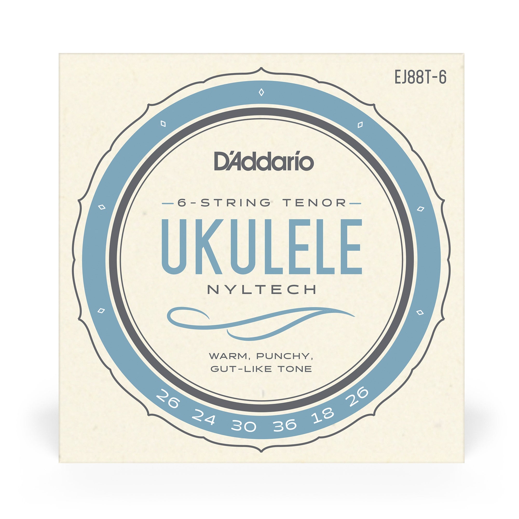 D'Addario EJ88T-6 Nyltech Ukulele Strings, 6-String Tenor