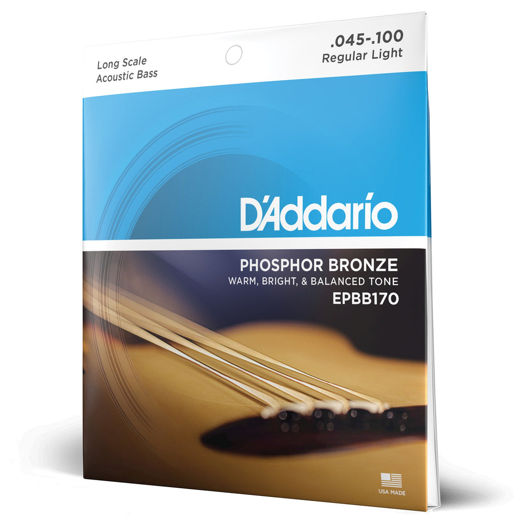 D'Addario EPBB170 Phosphor Bronze Long Scale Acoustic Bass Strings (45-100)