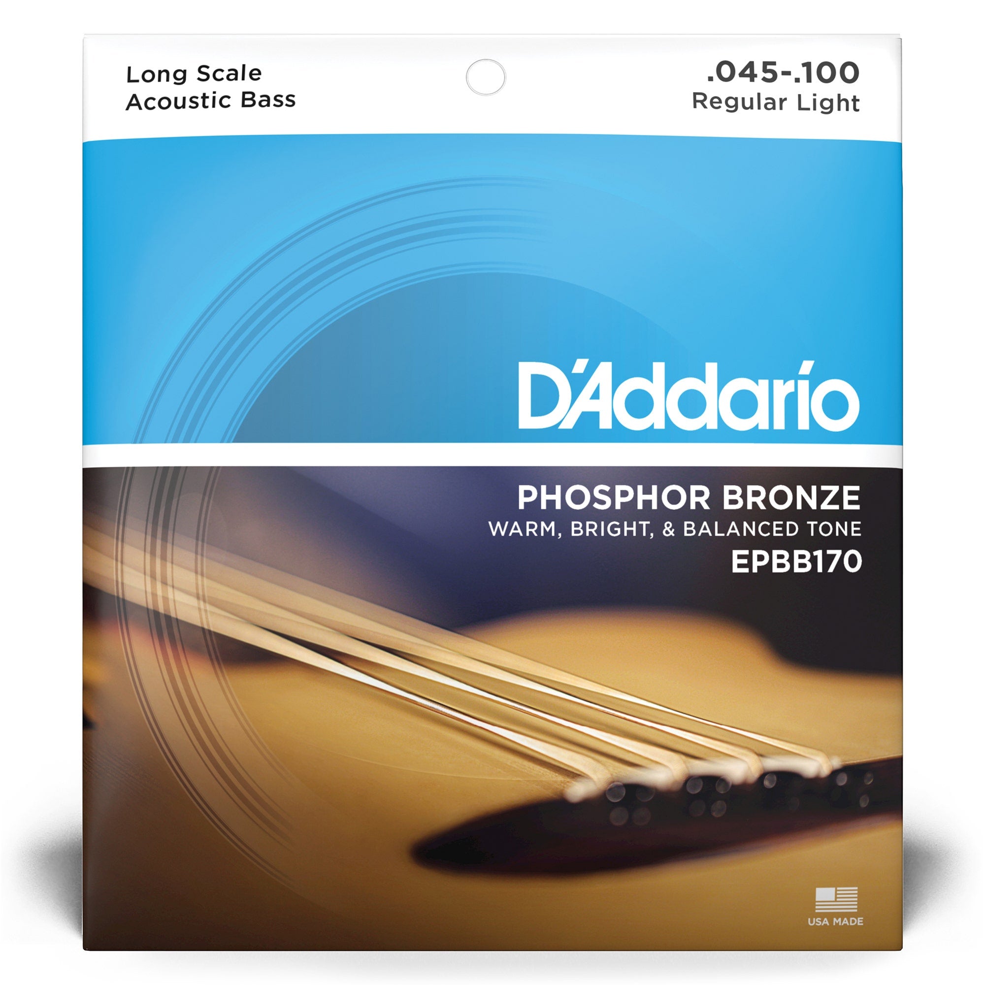 D'Addario EPBB170 Phosphor Bronze Long Scale Acoustic Bass Strings (45-100)