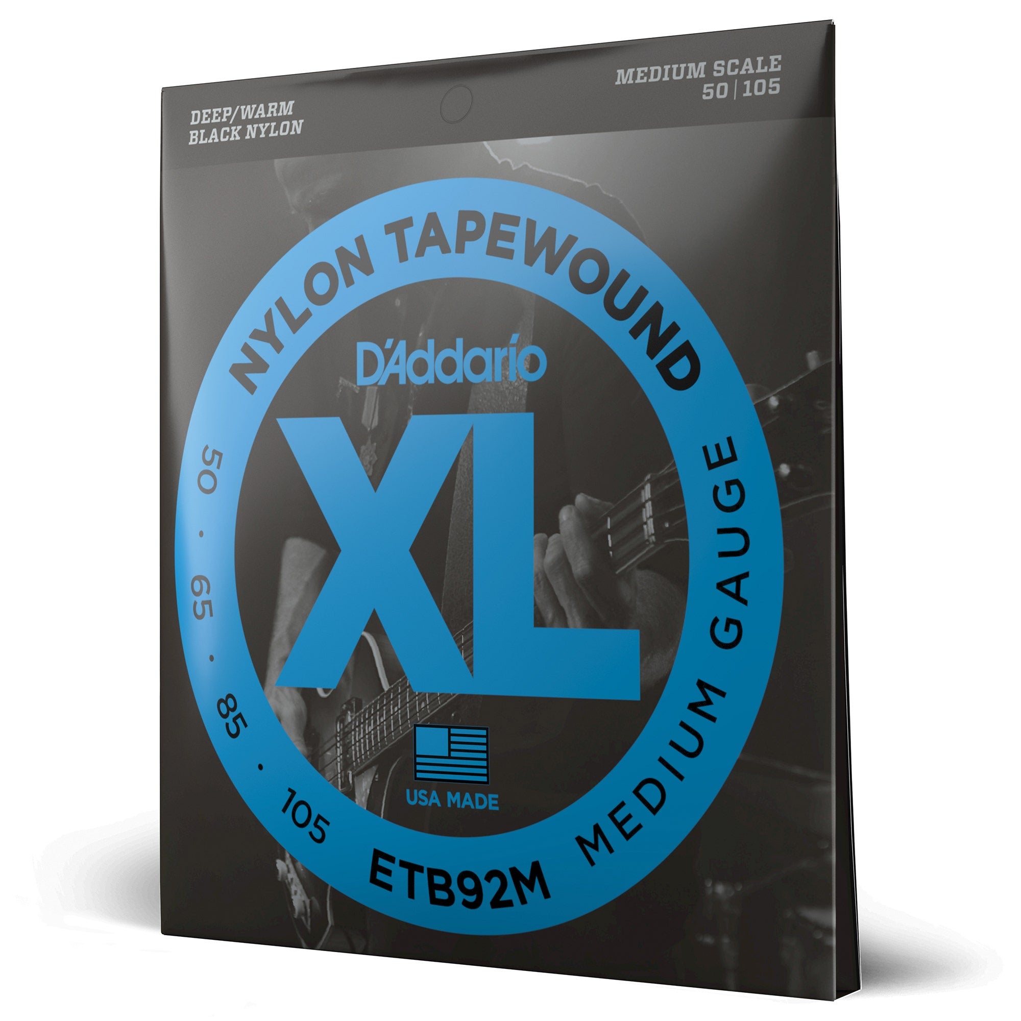 D'Addario ETB92M Nylon Tapewound Medium Scale Electric Bass Strings (50-105)