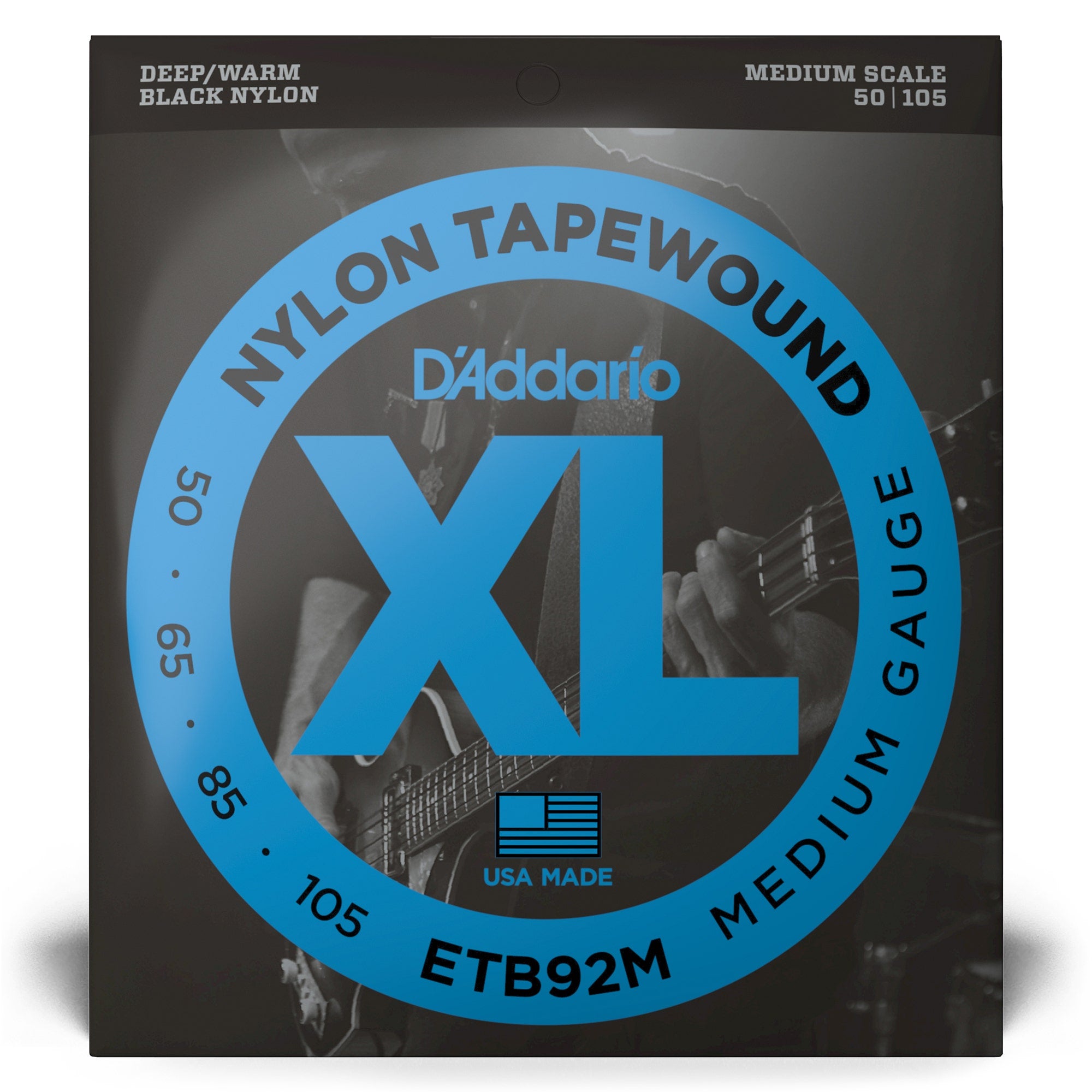 D'Addario ETB92M Nylon Tapewound Medium Scale Electric Bass Strings (50-105)