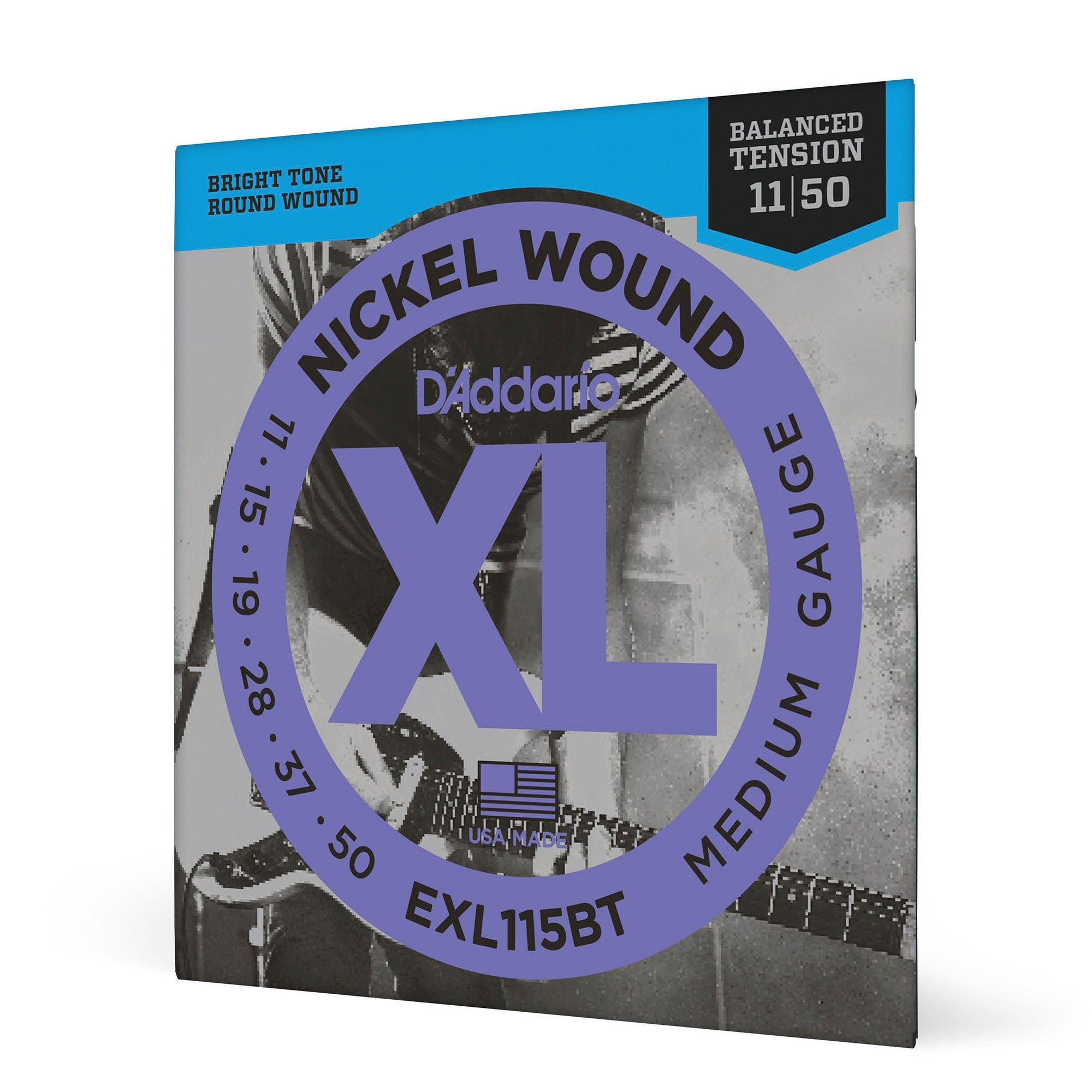 D'Addario EXL115BT Nickel Wound Balanced Tension Medium Electric Guitar Strings (11-50)