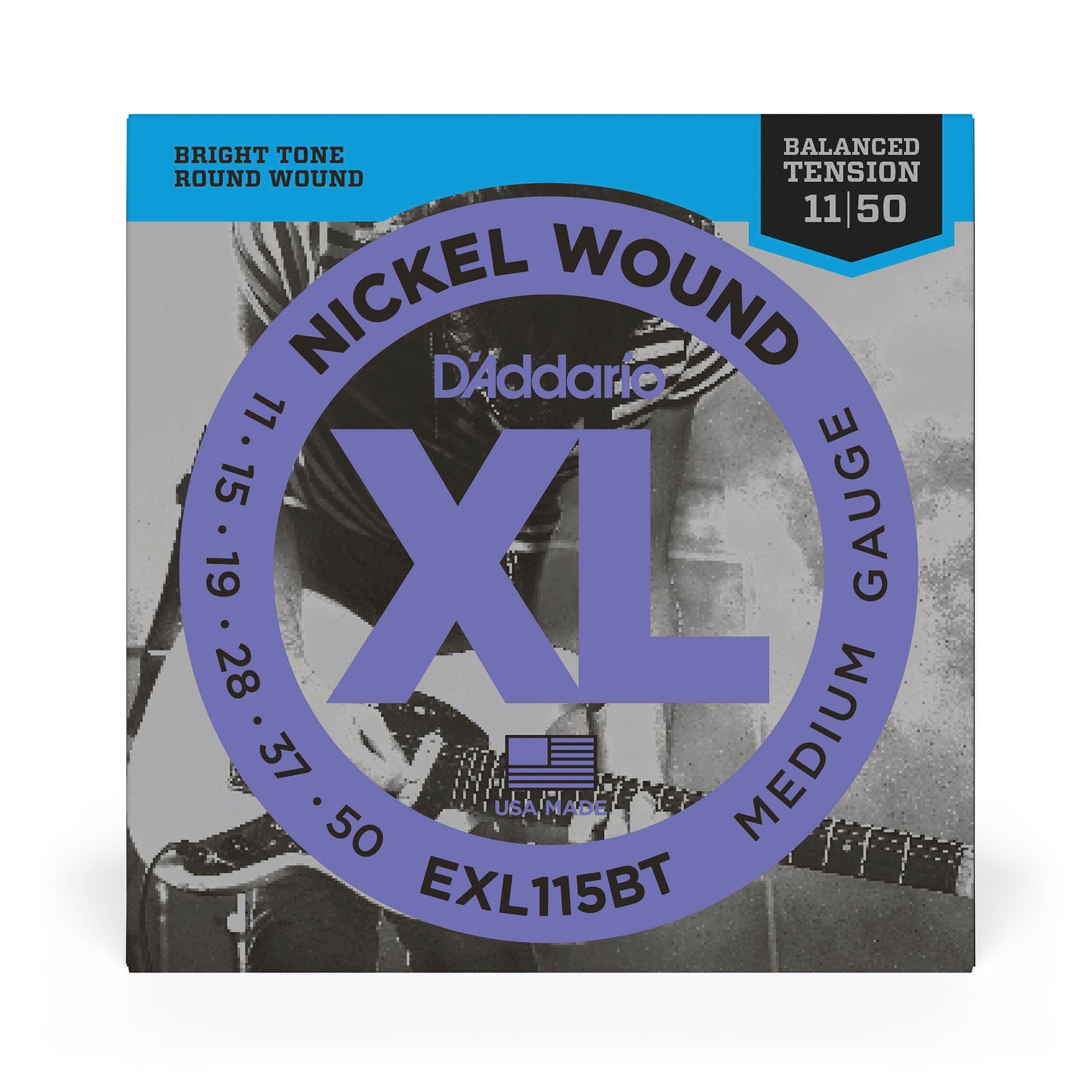 D'Addario EXL115BT Nickel Wound Balanced Tension Medium Electric Guitar Strings (11-50)