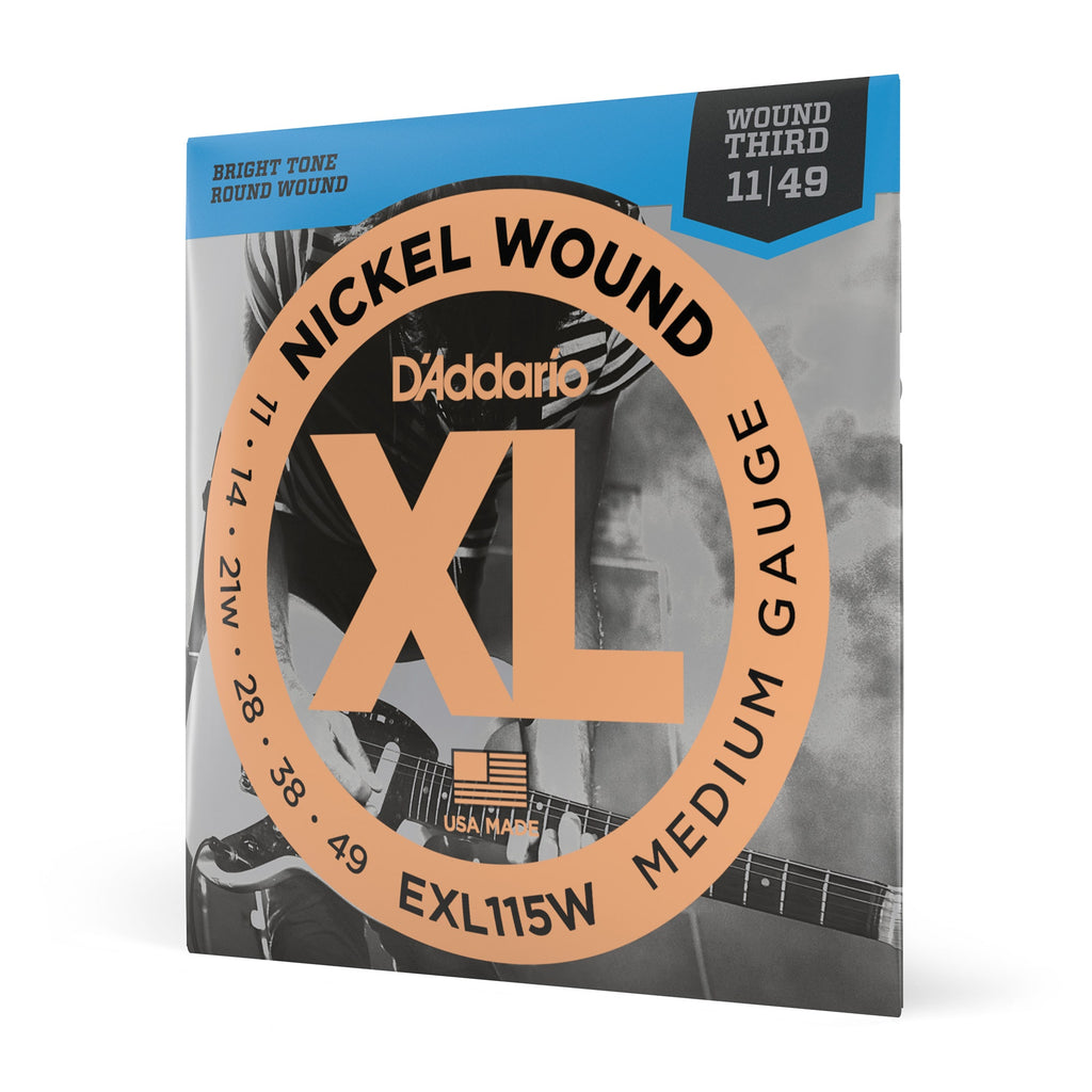 10 Sets of D'Addario EXL115W Nickel Wound Medium Blues/Jazz Rock Wound 11-49