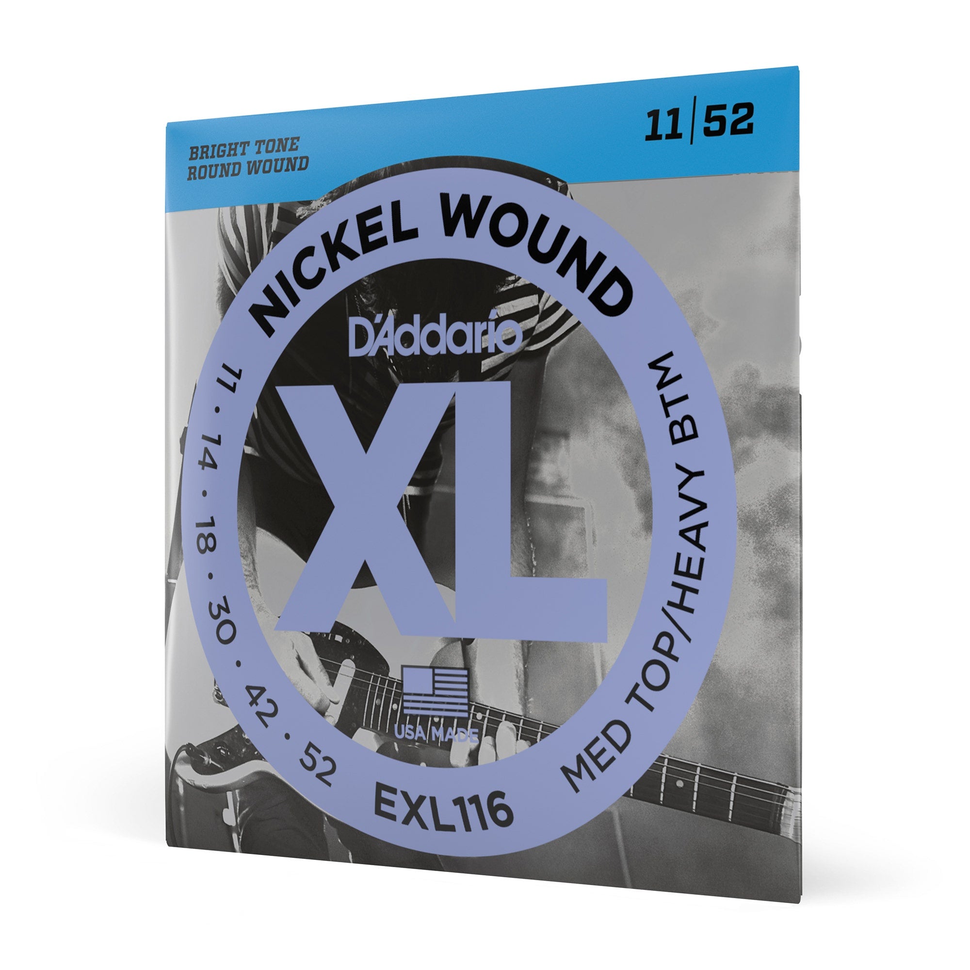 D'addario EXL116 Medium Top Heavy Bottom Electric Guitar Strings 11-52