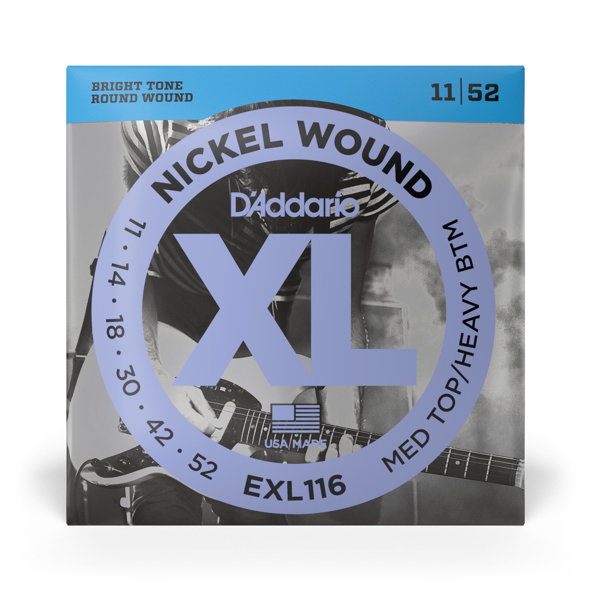 D'addario EXL116 Medium Top Heavy Bottom Electric Guitar Strings 11-52