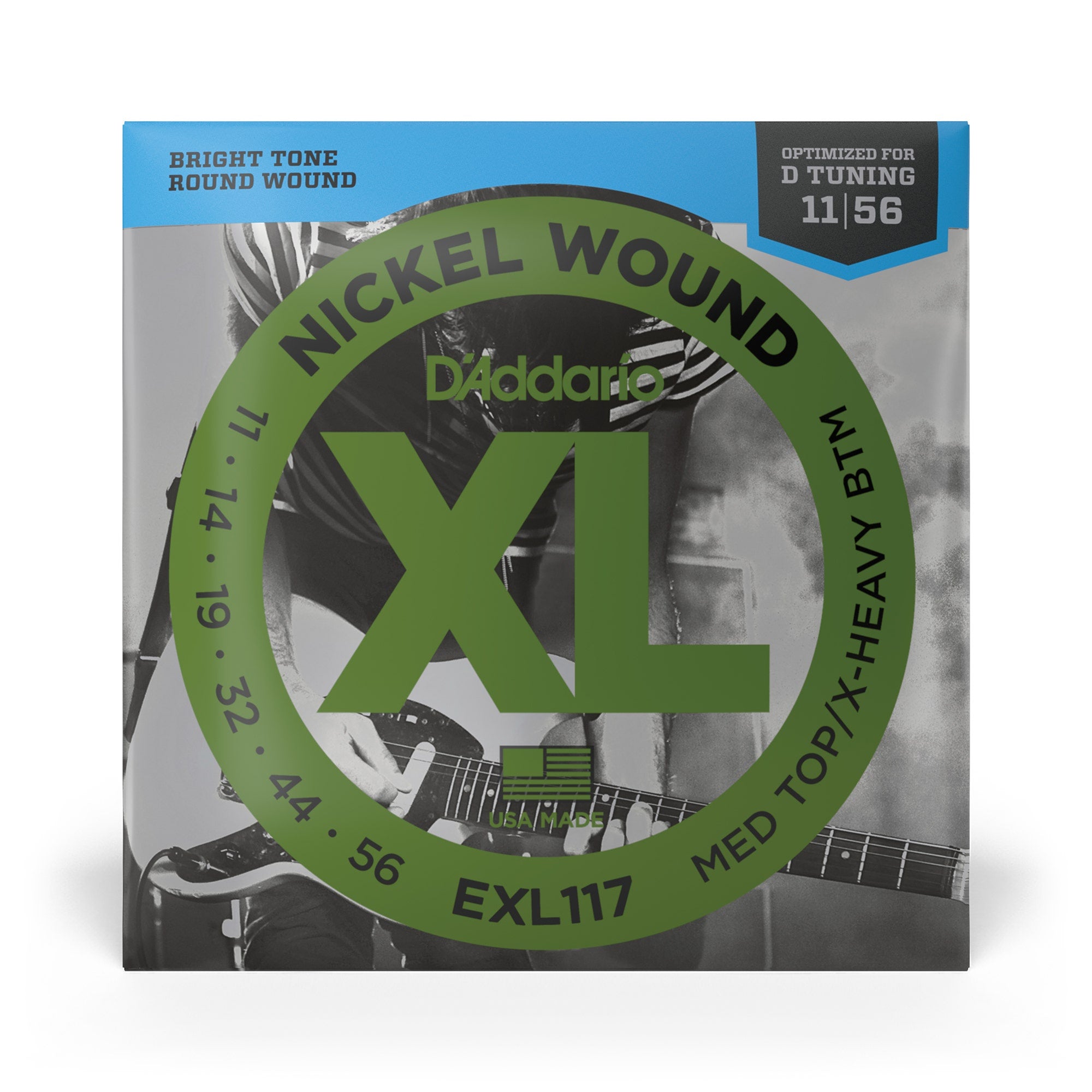 10 Sets Pack of D'Addario EXL117 11-56 Electric Guitar Strings Drop D Tuning
