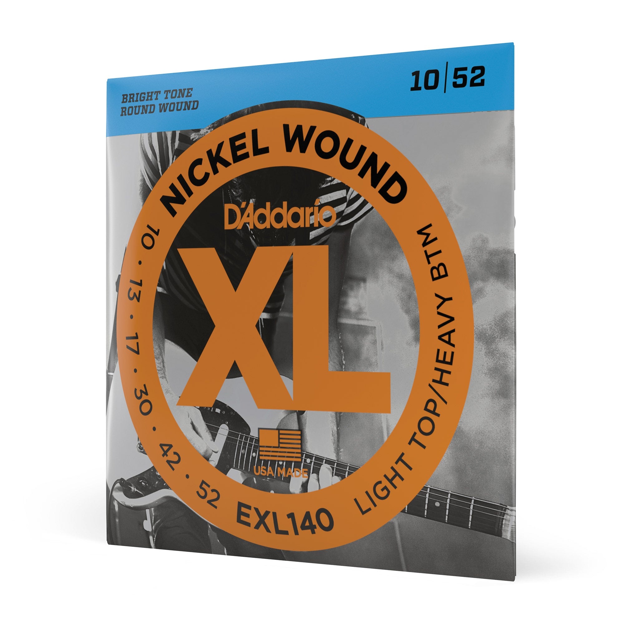 D'addario EXL140 Light Top Heavy Bottom 10-52 Round Wound Electric Guitar Strings