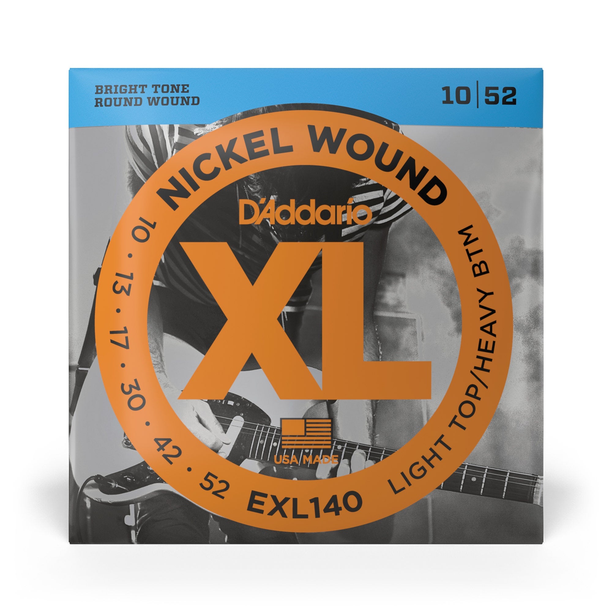 D'addario EXL140 Light Top Heavy Bottom 10-52 Round Wound Electric Guitar Strings