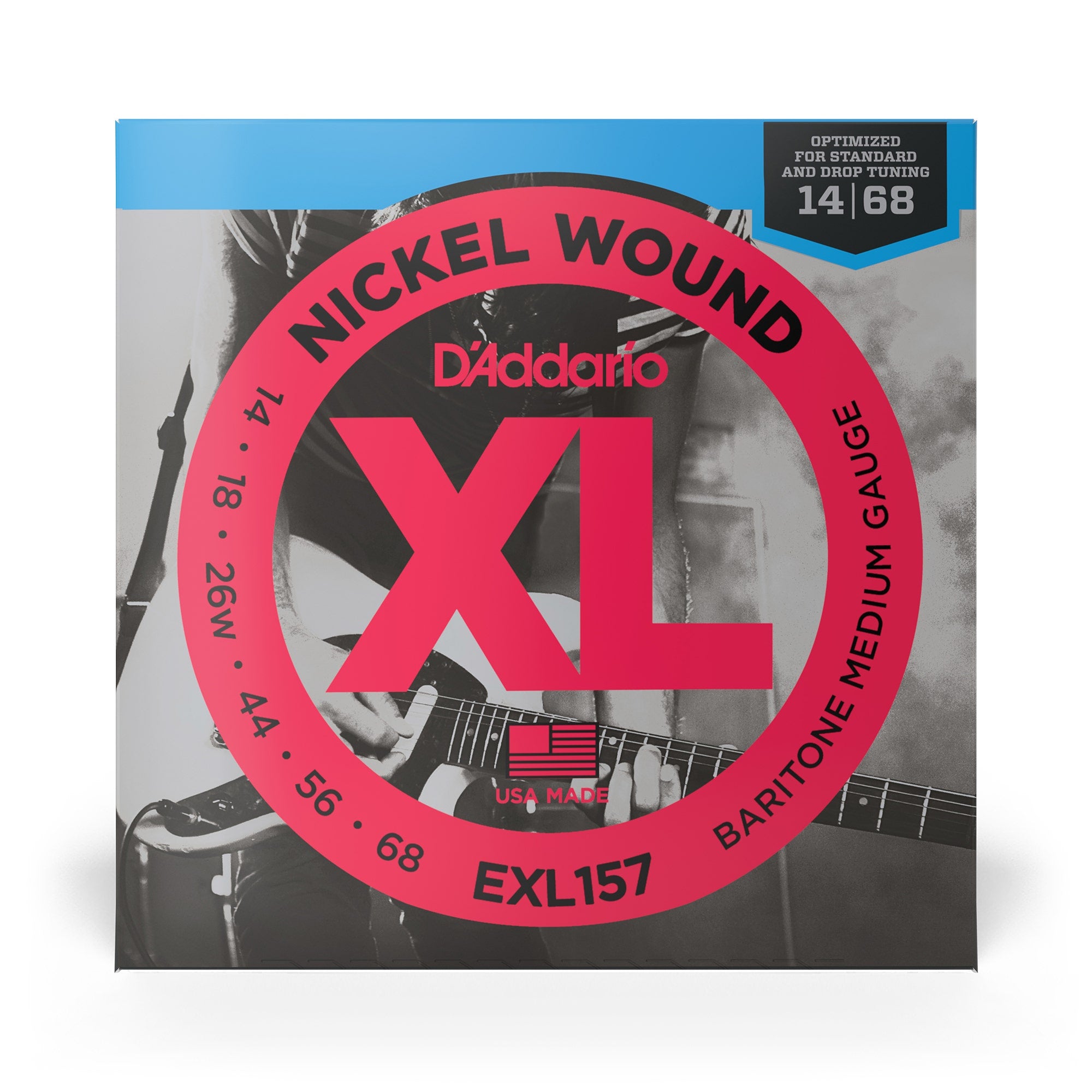D'Addario EXL157 Nickel Wound, Baritone Medium, 14-68 Guitar Strings