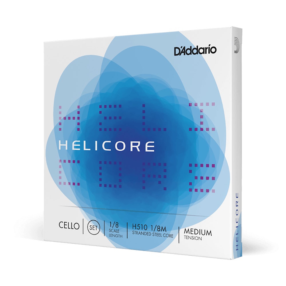 D'Addario H510 1/8M Helicore Cello String Set, 1/8 Scale, Medium Tension