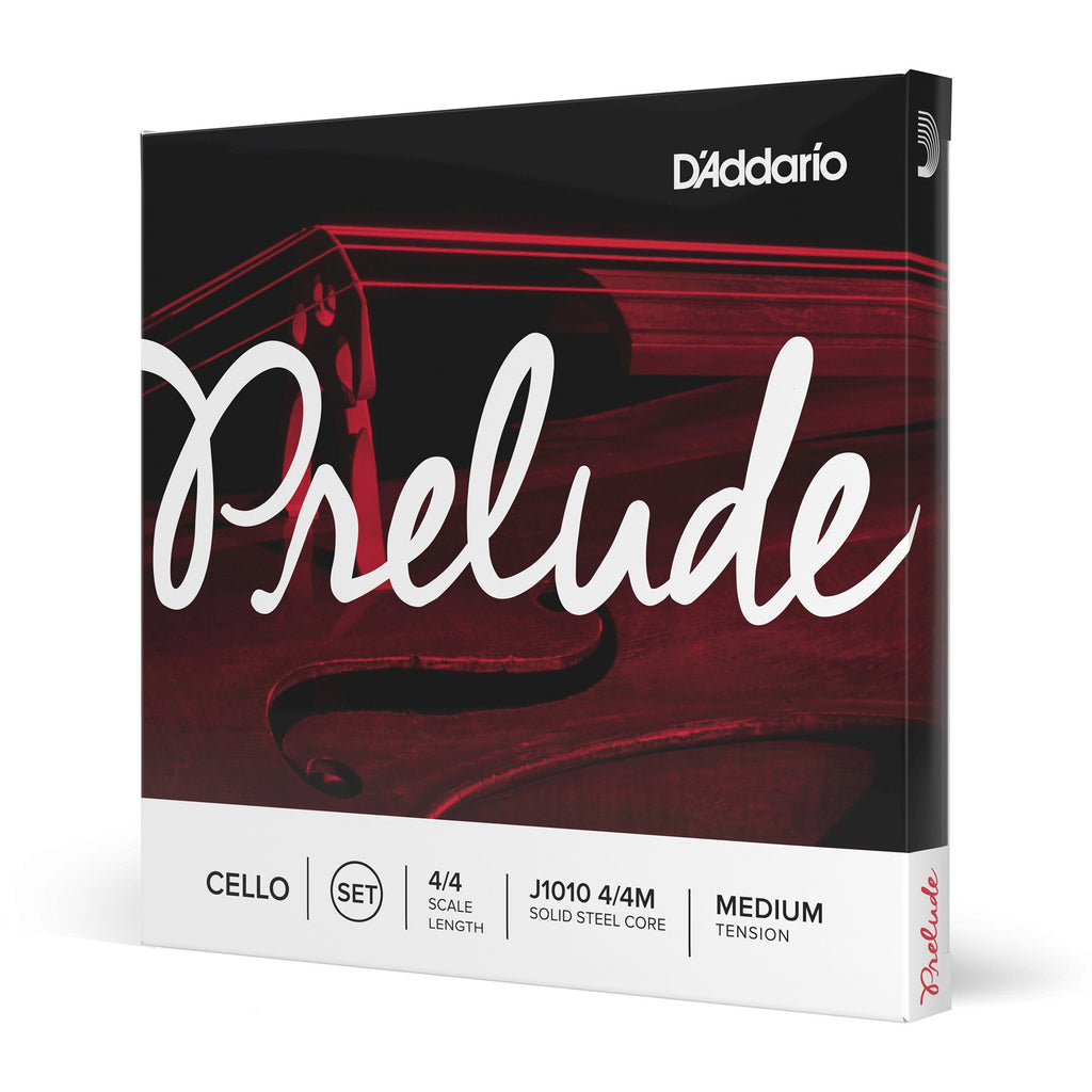 D'Addario J1010 4/4M Prelude Cello String Set, 4/4 Scale, Medium Tension