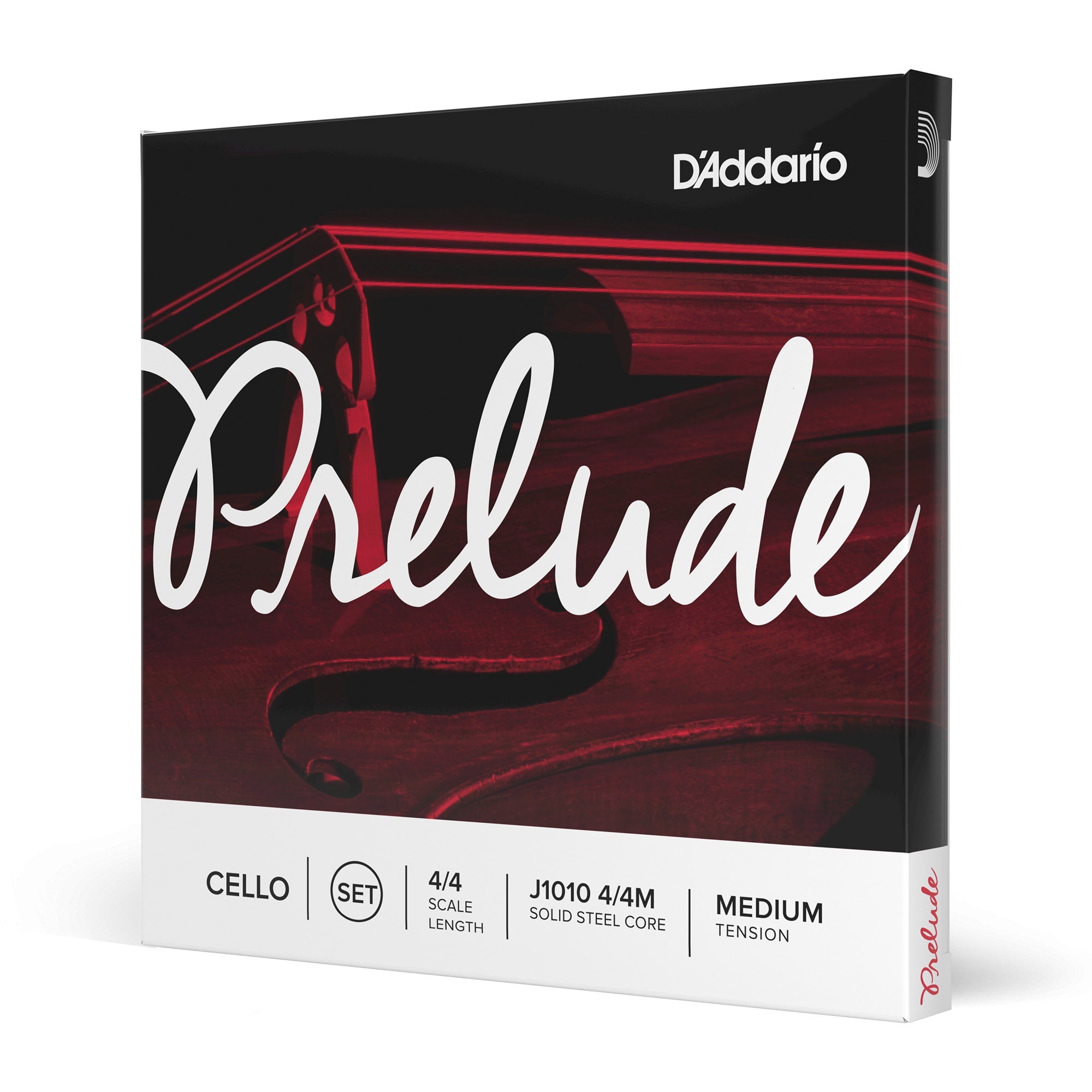 D'Addario J1010 4/4M Prelude Cello String Set, 4/4 Scale, Medium Tension