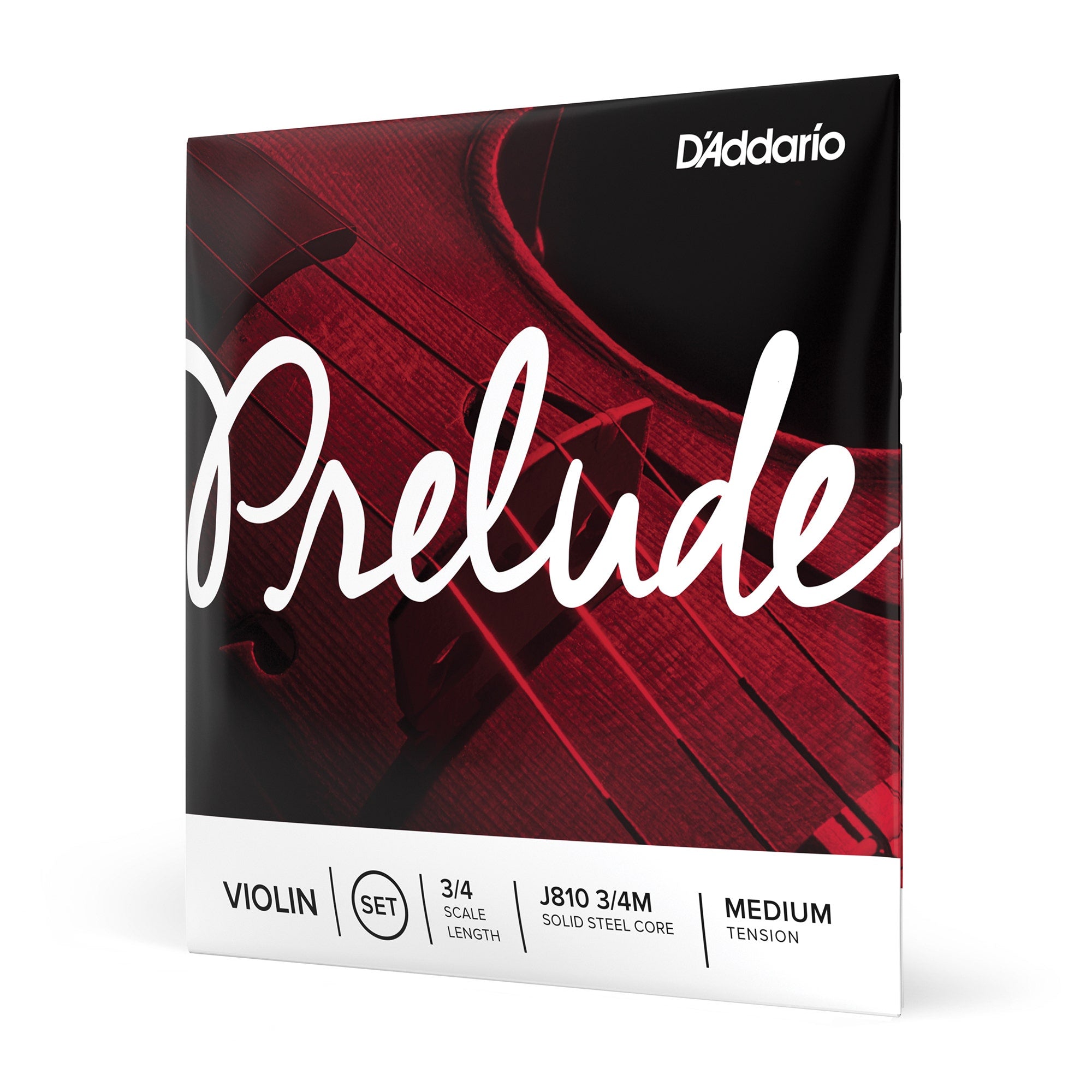 D'Addario J810 3/4M Prelude Violin String Set, 3/4 Scale, Medium Tension