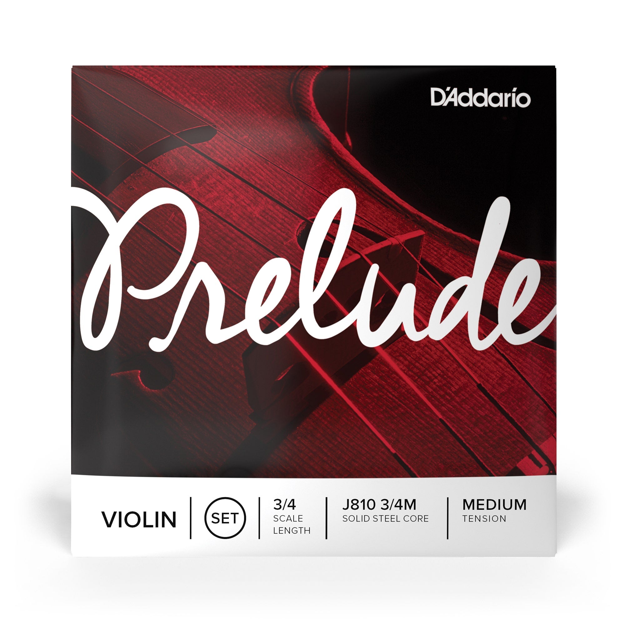 D'Addario J810 3/4M Prelude Violin String Set, 3/4 Scale, Medium Tension