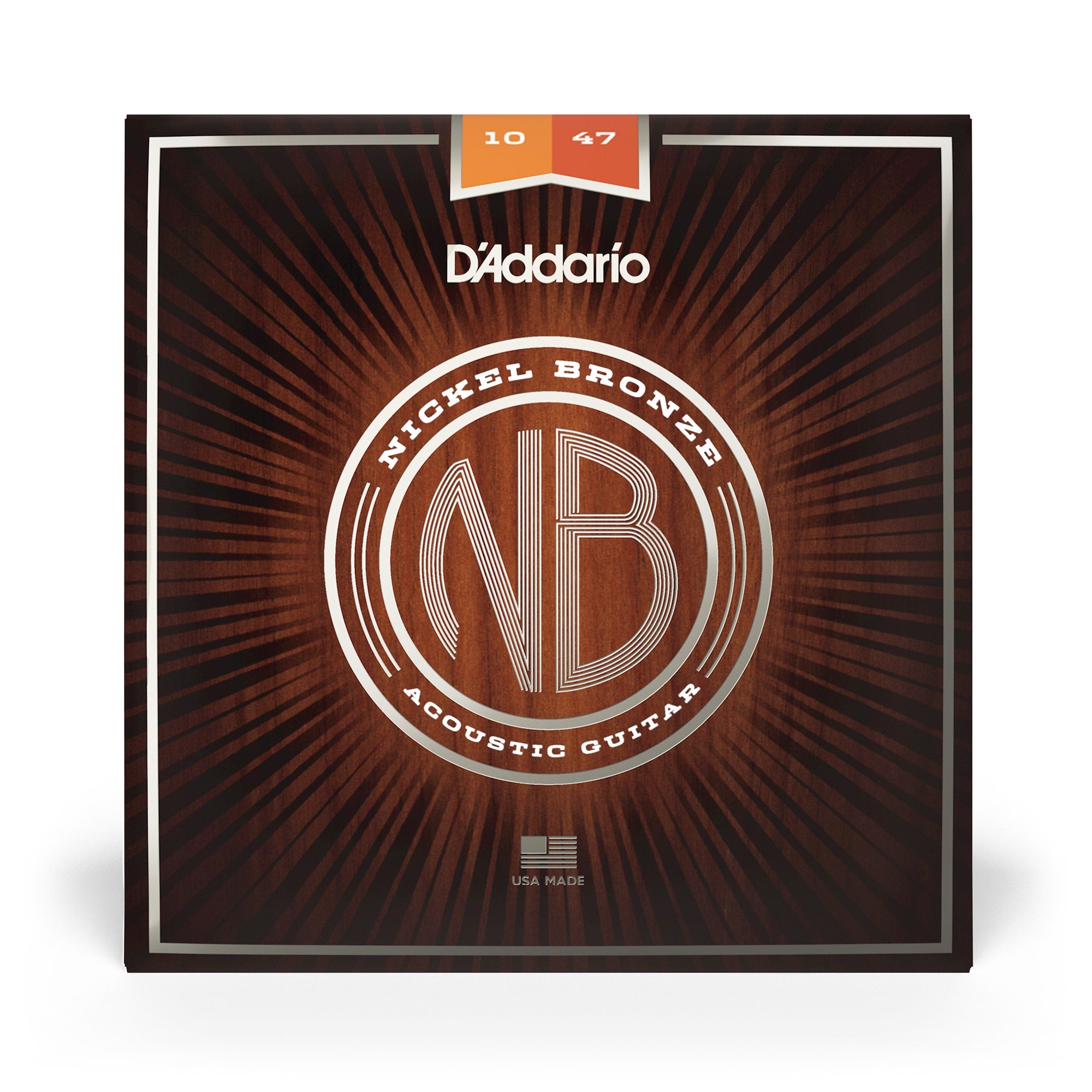 D'Addario NB1047 Nickel Bronze Extra Light Acoustic Guitar Strings (10-47)