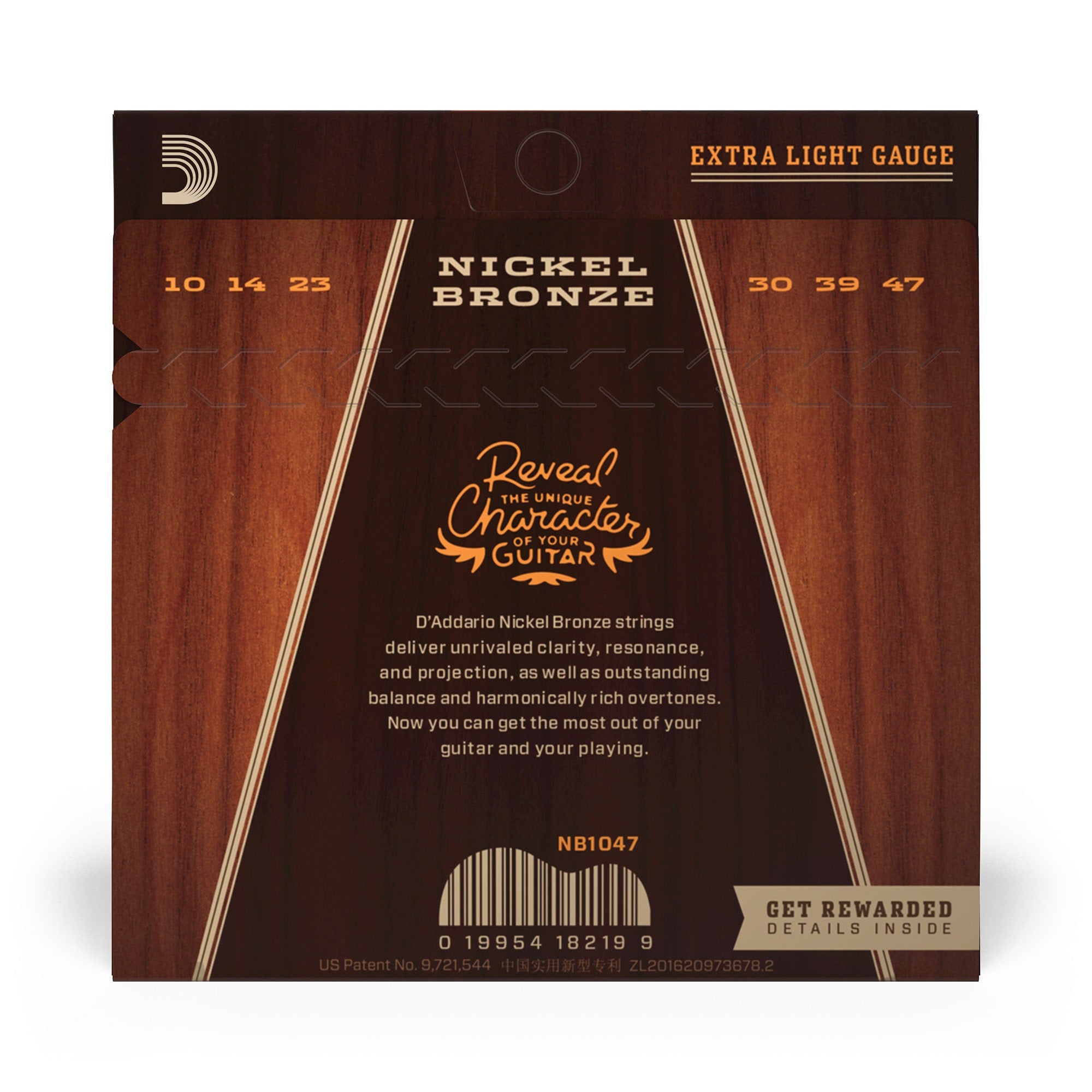 D'Addario NB1047 Nickel Bronze Extra Light Acoustic Guitar Strings (10-47)
