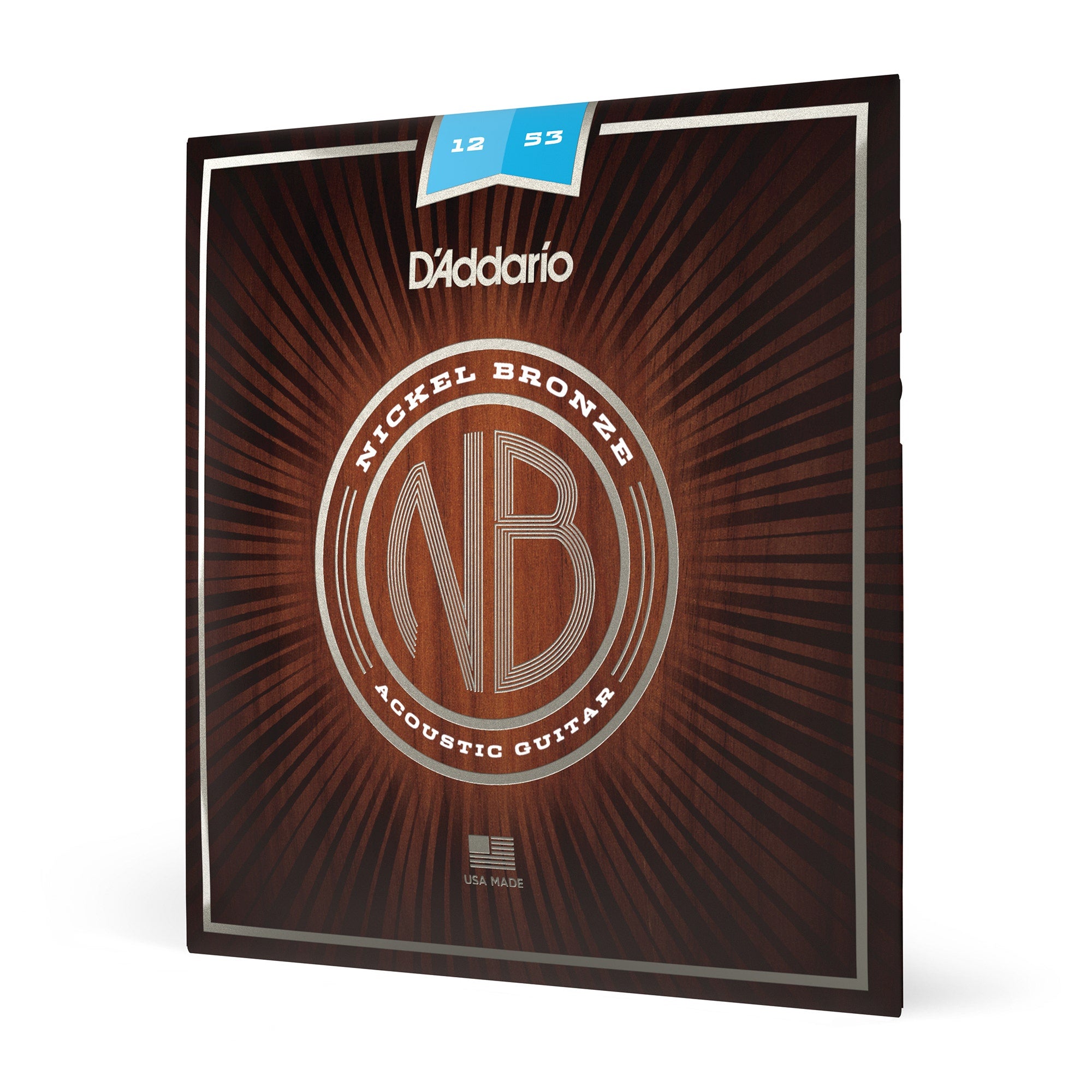 D'Addario NB1253 Nickel Bronze Light Acoustic Guitar Strings (12-53)