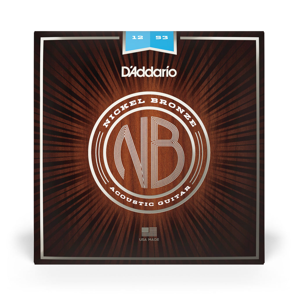 D'Addario NB1253 Nickel Bronze Light Acoustic Guitar Strings (12-53)