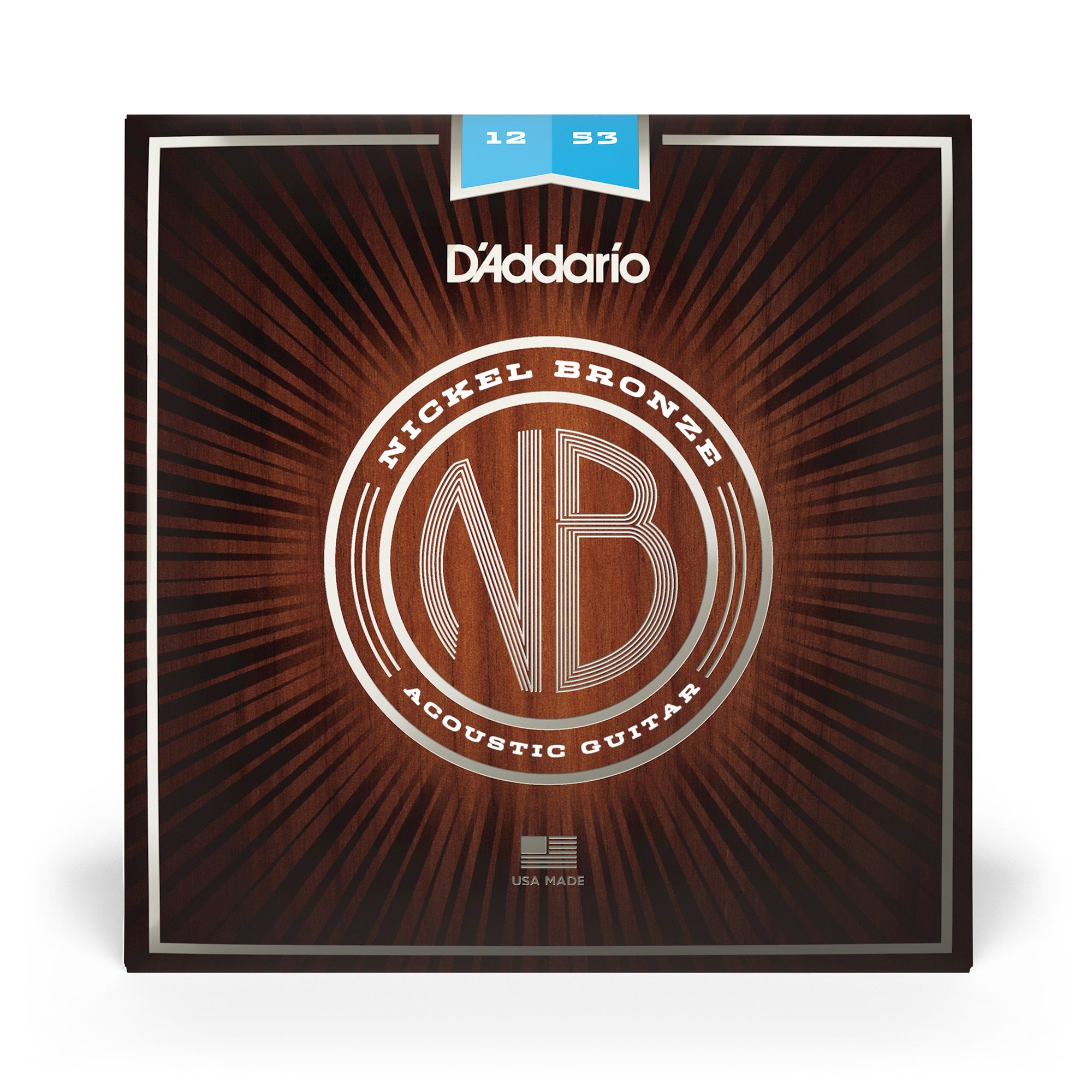 D'Addario NB1253 Nickel Bronze Light Acoustic Guitar Strings (12-53)